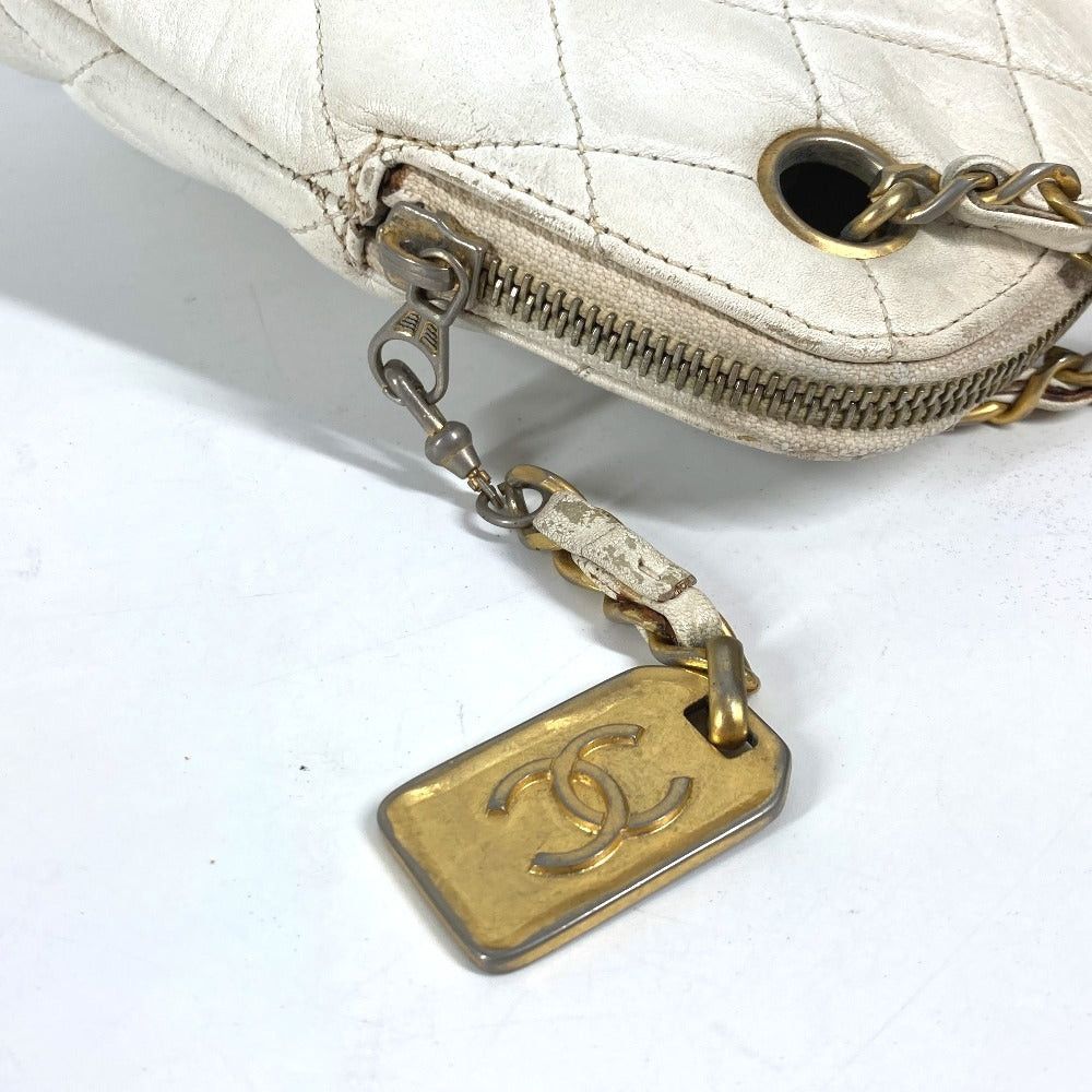 Chanel Chanel Matelasse Logo Double Chain Bag Shawl Shoulder Leather Women White Size ONE SIZE - 10 Thumbnail