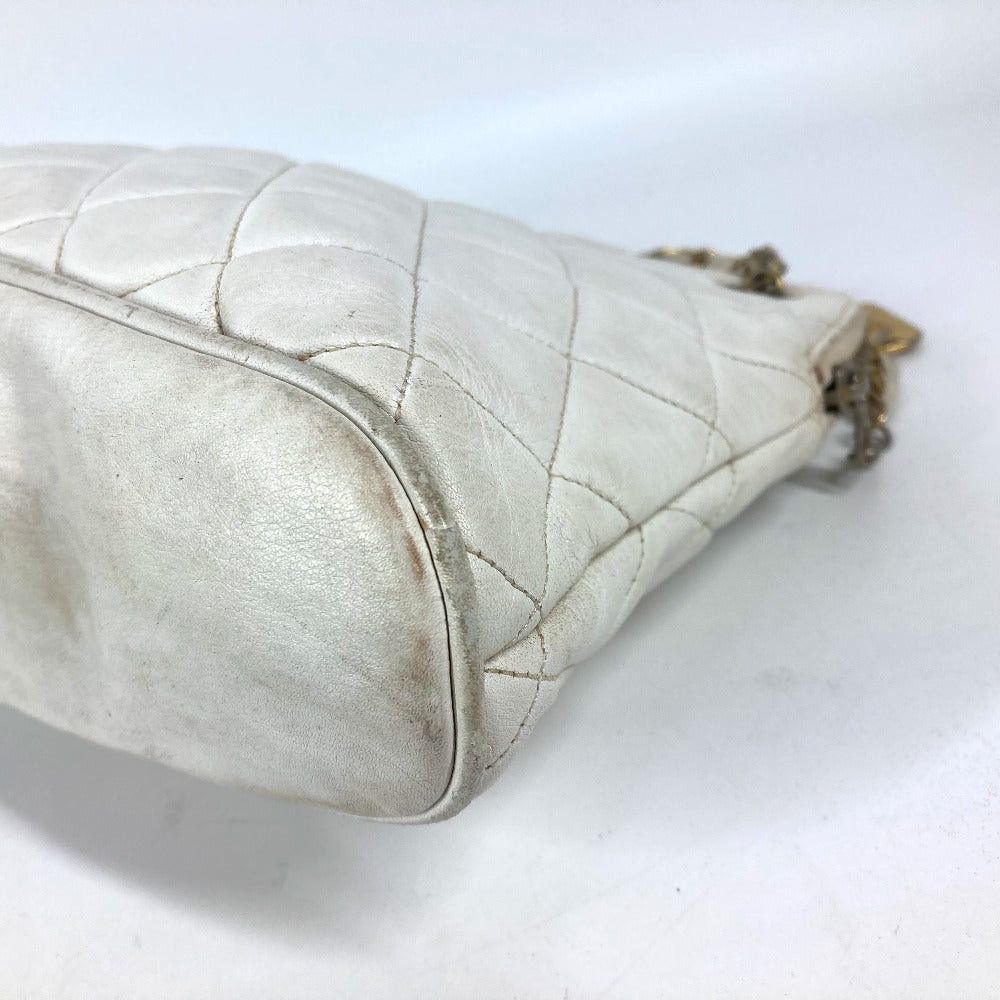 Chanel Chanel Matelasse Logo Double Chain Bag Shawl Shoulder Leather Women White Size ONE SIZE - 6 Thumbnail