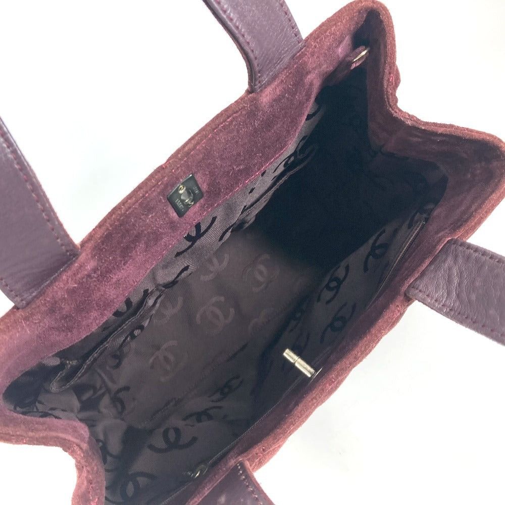 Chanel Chanel Tote Bag Turn Lock Cc Coma Mark Matelasse 2 Way Shoulder Diagonal Hanging (E.G. Of A Rocket) Briefcase Handbag Suede Women Wine Red Size ONE SIZE - 12 Thumbnail