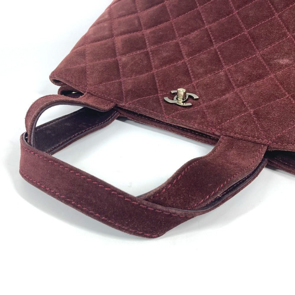 Chanel Chanel Tote Bag Turn Lock Cc Coma Mark Matelasse 2 Way Shoulder Diagonal Hanging (E.G. Of A Rocket) Briefcase Handbag Suede Women Wine Red Size ONE SIZE - 8 Thumbnail