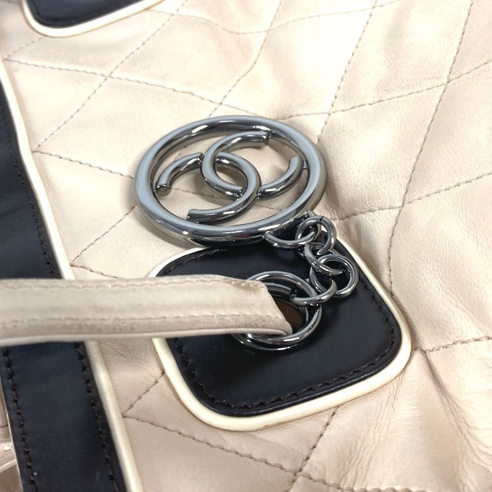 Chanel Chanel Matelasse Briefcase Bicolor Shawl Tote Bag Handbag Shoulder Lambskin Women Beige Size ONE SIZE - 8 Thumbnail