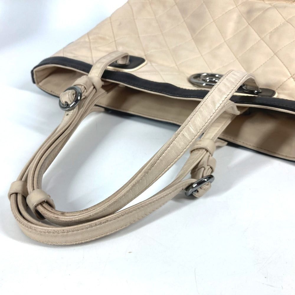 Chanel Chanel Matelasse Briefcase Bicolor Shawl Tote Bag Handbag Shoulder Lambskin Women Beige Size ONE SIZE - 9 Thumbnail
