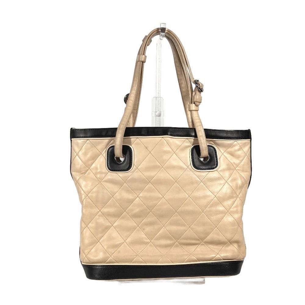 Chanel Chanel Matelasse Briefcase Bicolor Shawl Tote Bag Handbag Shoulder Lambskin Women Beige Size ONE SIZE - 2 Thumbnail