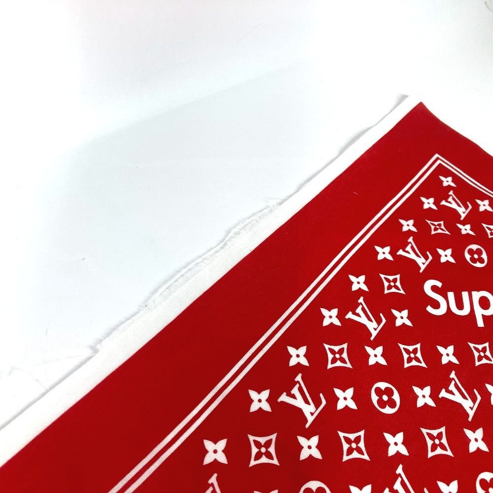 Louis Vuitton Louis Vuitton Mp1888 Supreme Collaboration Logo Scarf Interior Bandana Cotton Unisex Red Size ONE SIZE - 6 Thumbnail