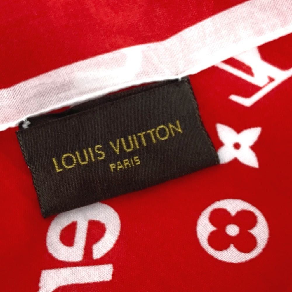 Louis Vuitton Louis Vuitton Mp1888 Supreme Collaboration Logo Scarf Interior Bandana Cotton Unisex Red Size ONE SIZE - 10 Thumbnail