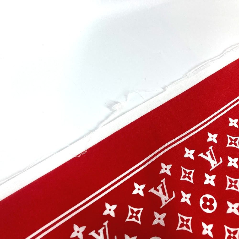 Louis Vuitton Louis Vuitton Mp1888 Supreme Collaboration Logo Scarf Interior Bandana Cotton Unisex Red Size ONE SIZE - 5 Thumbnail