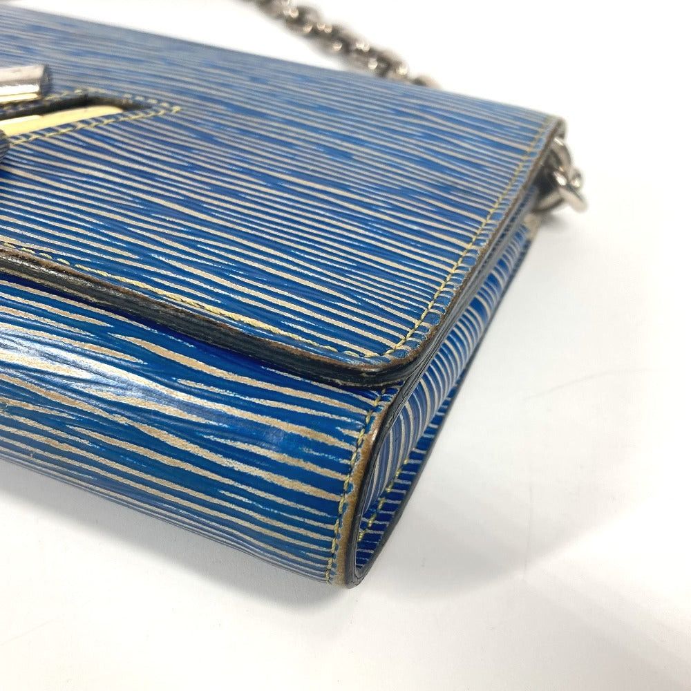 Louis Vuitton Louis Vuitton M61036 Epi Denim Small Leather Belt Worn By Commoners In Ancient Japan Twist Chain Wallet Long Diagonal Hanging (E.G. Of A Rocket) Flap Shoulder Bag Women Blue Size ONE SIZE - 14 Thumbnail