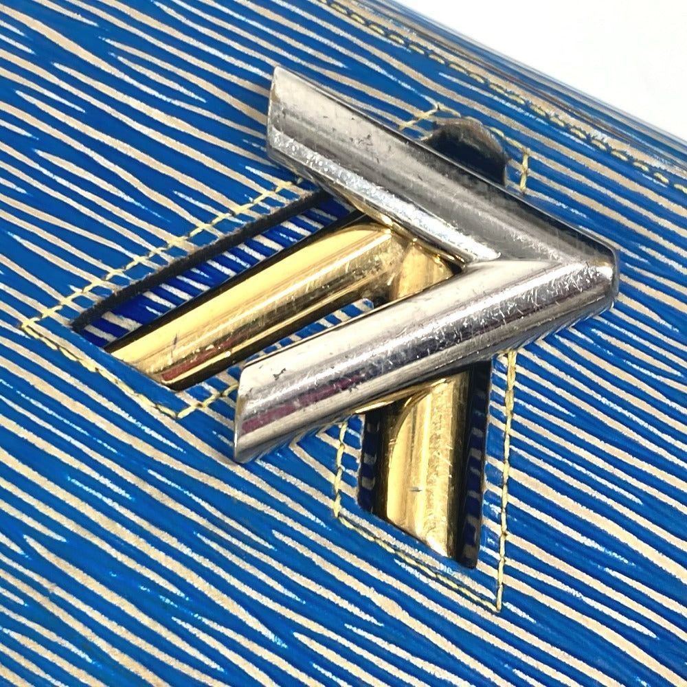 Louis Vuitton Louis Vuitton M61036 Epi Denim Small Leather Belt Worn By Commoners In Ancient Japan Twist Chain Wallet Long Diagonal Hanging (E.G. Of A Rocket) Flap Shoulder Bag Women Blue Size ONE SIZE - 4 Thumbnail