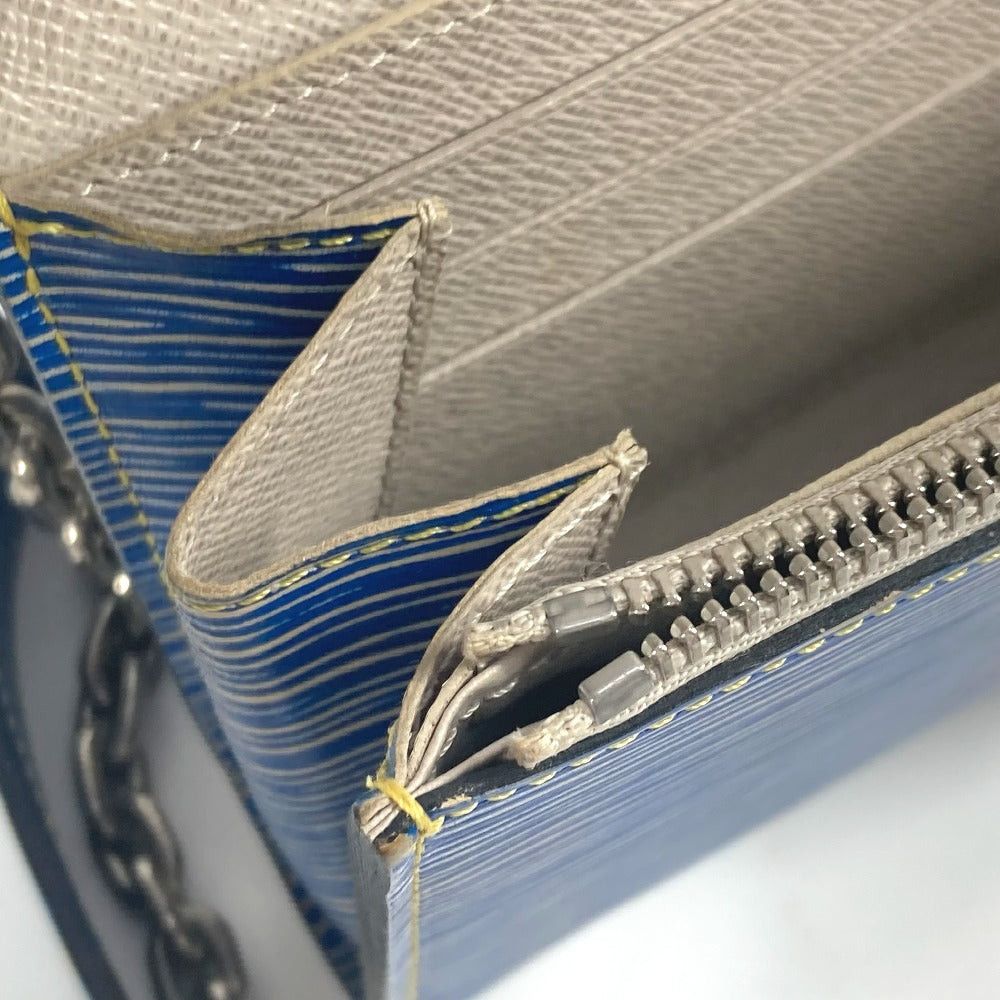 Louis Vuitton Louis Vuitton M61036 Epi Denim Small Leather Belt Worn By Commoners In Ancient Japan Twist Chain Wallet Long Diagonal Hanging (E.G. Of A Rocket) Flap Shoulder Bag Women Blue Size ONE SIZE - 8 Thumbnail