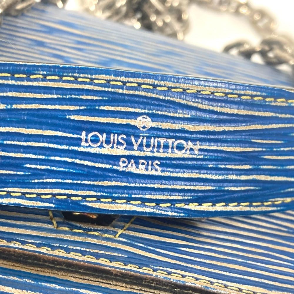 Louis Vuitton Louis Vuitton M61036 Epi Denim Small Leather Belt Worn By Commoners In Ancient Japan Twist Chain Wallet Long Diagonal Hanging (E.G. Of A Rocket) Flap Shoulder Bag Women Blue Size ONE SIZE - 17 Thumbnail