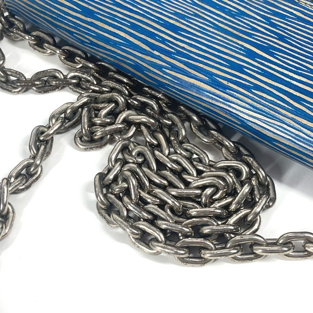Louis Vuitton Louis Vuitton M61036 Epi Denim Small Leather Belt Worn By Commoners In Ancient Japan Twist Chain Wallet Long Diagonal Hanging (E.G. Of A Rocket) Flap Shoulder Bag Women Blue Size ONE SIZE - 3 Thumbnail