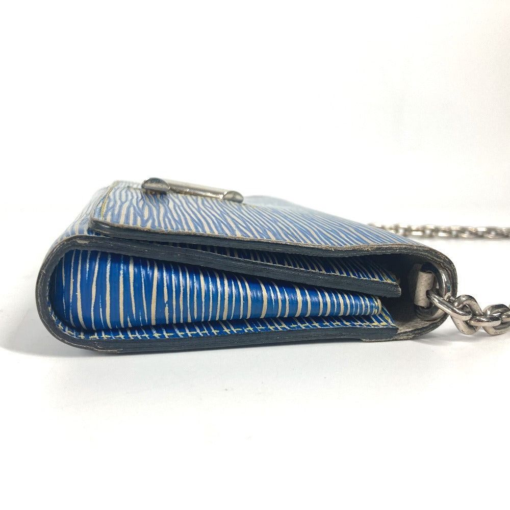 Louis Vuitton Louis Vuitton M61036 Epi Denim Small Leather Belt Worn By Commoners In Ancient Japan Twist Chain Wallet Long Diagonal Hanging (E.G. Of A Rocket) Flap Shoulder Bag Women Blue Size ONE SIZE - 12 Thumbnail