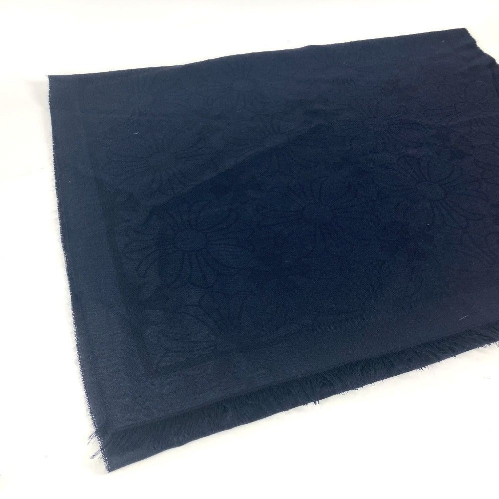 Chrome Hearts Chrome Hearts Ch Plus Large Size Stall Scarf Fringe Cashmere Unisex Navy Size ONE SIZE - 3 Thumbnail