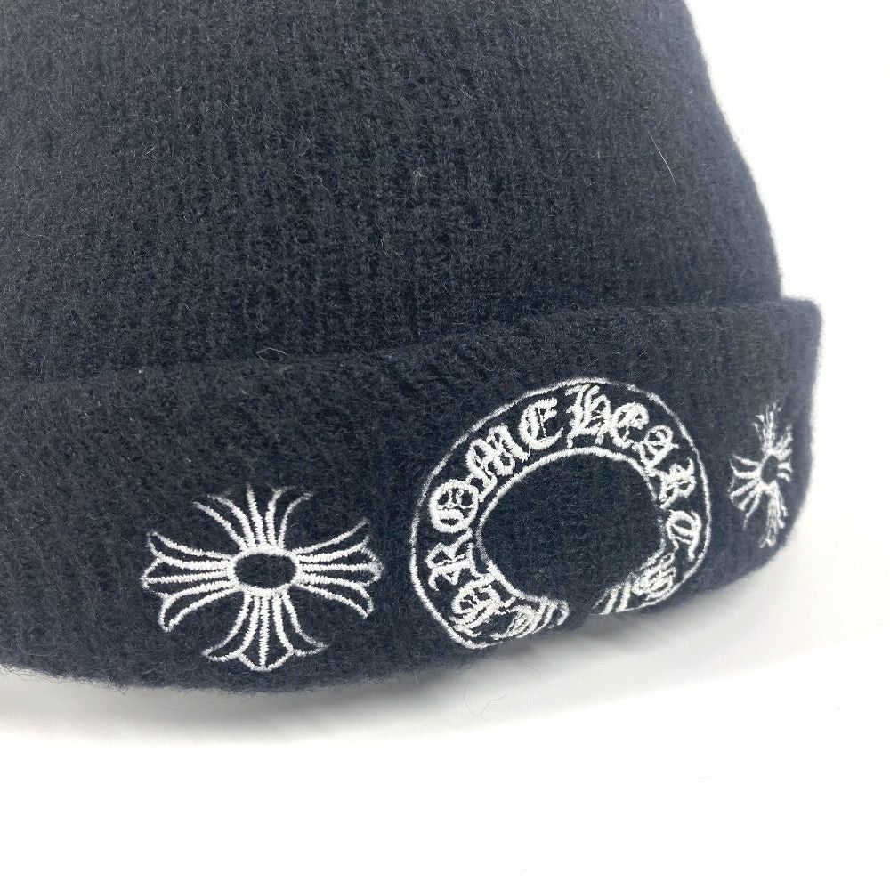 Chrome Hearts Chrome Hearts Horseshoe Logo Bicolor Beanie Chapeau Knitted Hat Knit Cap Wool Unisex Black Size ONE SIZE - 6 Thumbnail