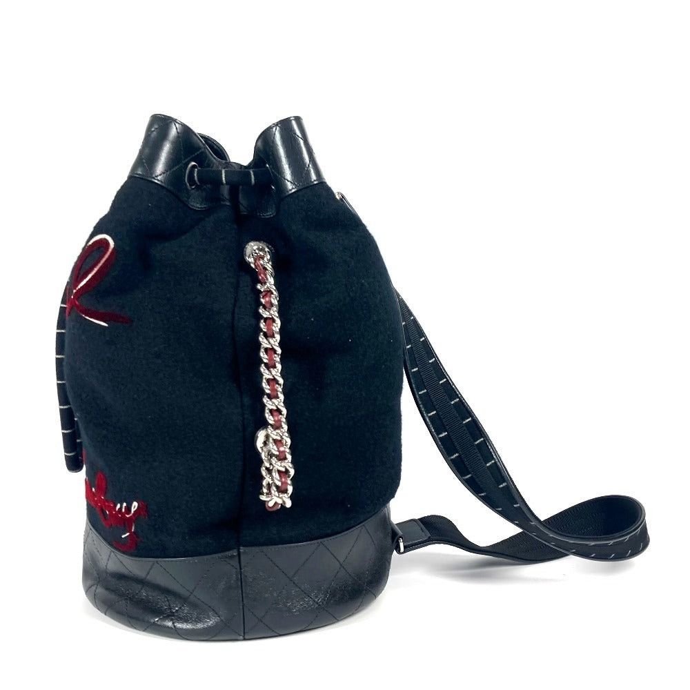 Chanel Chanel A57519 Embroidery Briefcase Purse Shawl Chain Shoulder Bag Wool Women Black Size ONE SIZE - 2 Thumbnail