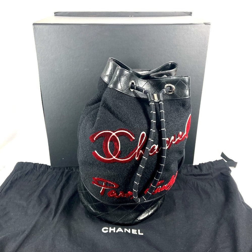 Chanel Chanel A57519 Embroidery Briefcase Purse Shawl Chain Shoulder Bag Wool Women Black Size ONE SIZE - 17 Thumbnail