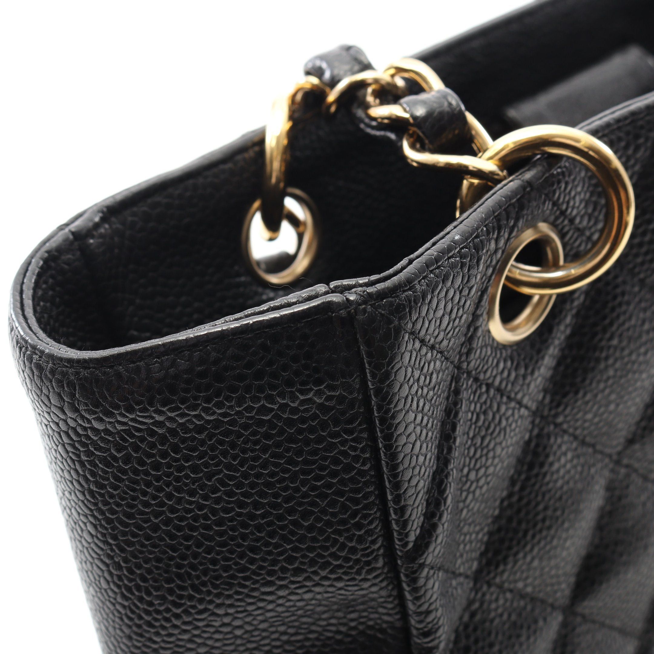 Chanel Chanel Matelasse Pst Chain Shoulder Bag Tote Caviar Skin Black Gold Hardware Size ONE SIZE - 9 Thumbnail