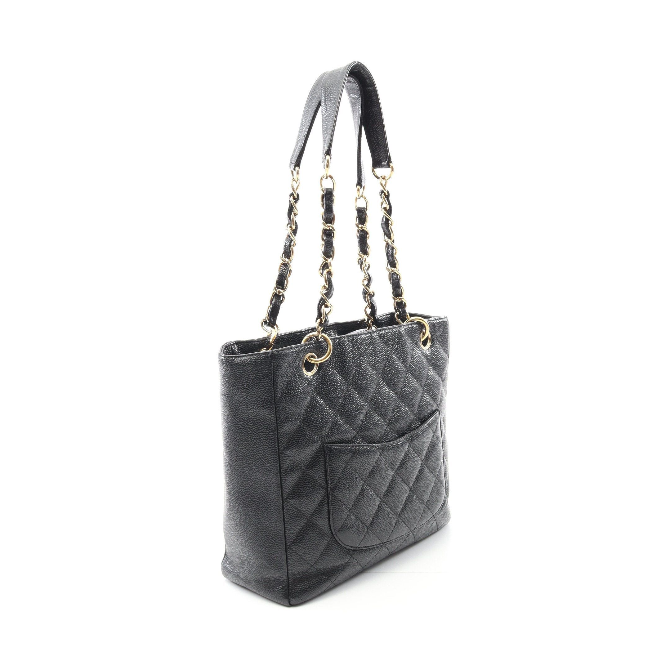 Chanel Chanel Matelasse Pst Chain Shoulder Bag Tote Caviar Skin Black Gold Hardware Size ONE SIZE - 2 Thumbnail