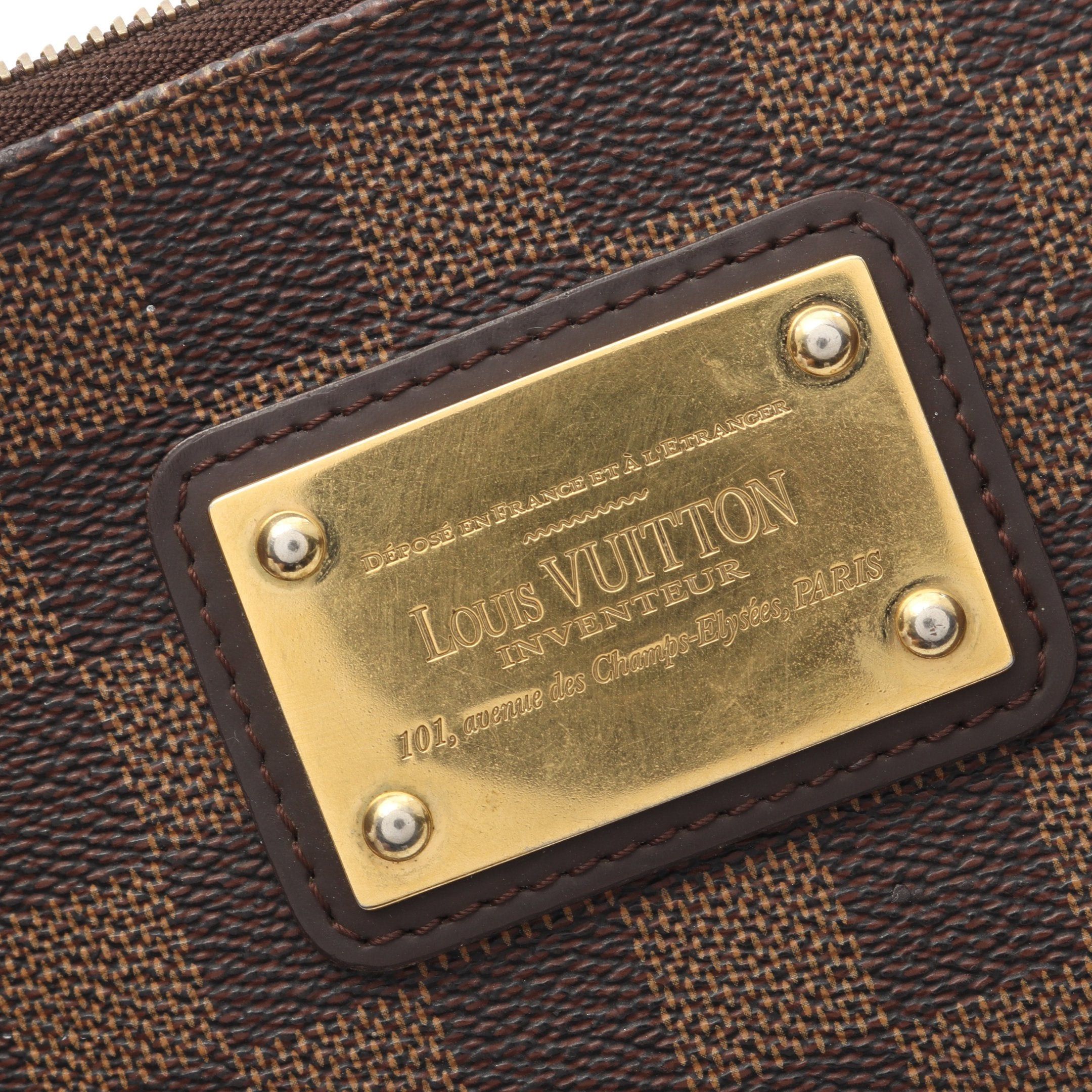 Louis Vuitton Louis Vuitton Eva Damier Ebene Chain Handbag Leather Brown Size ONE SIZE - 8 Thumbnail