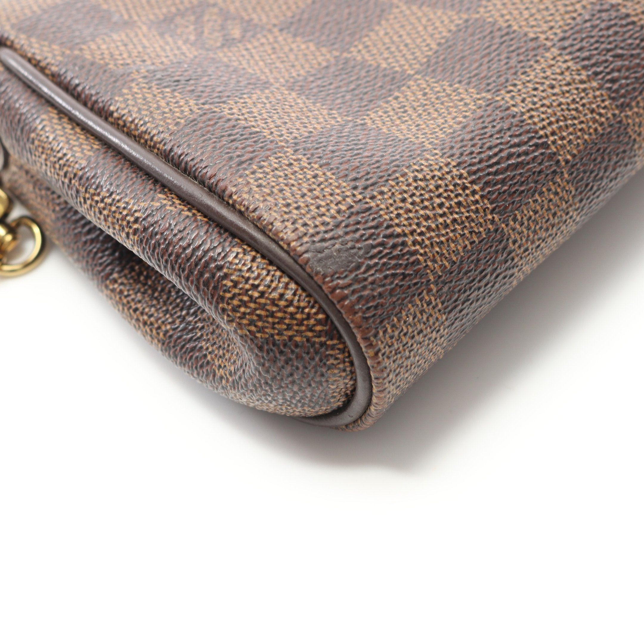 Louis Vuitton Louis Vuitton Eva Damier Ebene Chain Handbag Leather Brown Size ONE SIZE - 7 Thumbnail