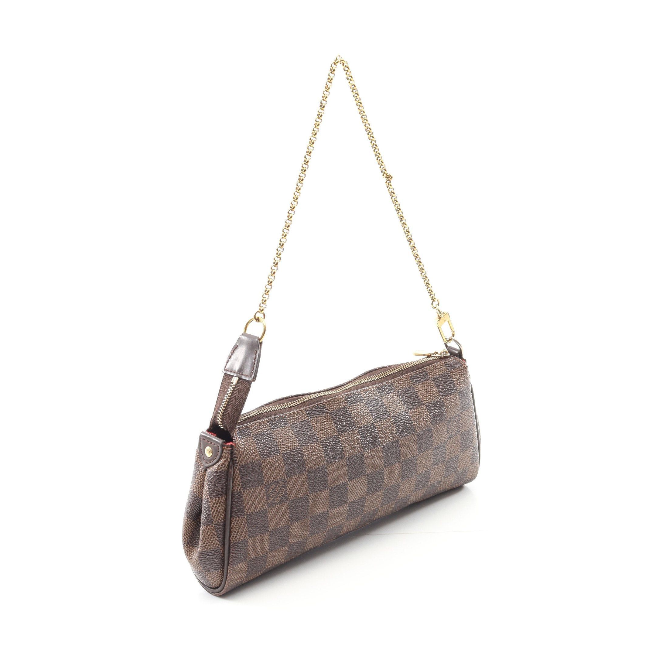 Louis Vuitton Louis Vuitton Eva Damier Ebene Chain Handbag Leather Brown Size ONE SIZE - 2 Thumbnail