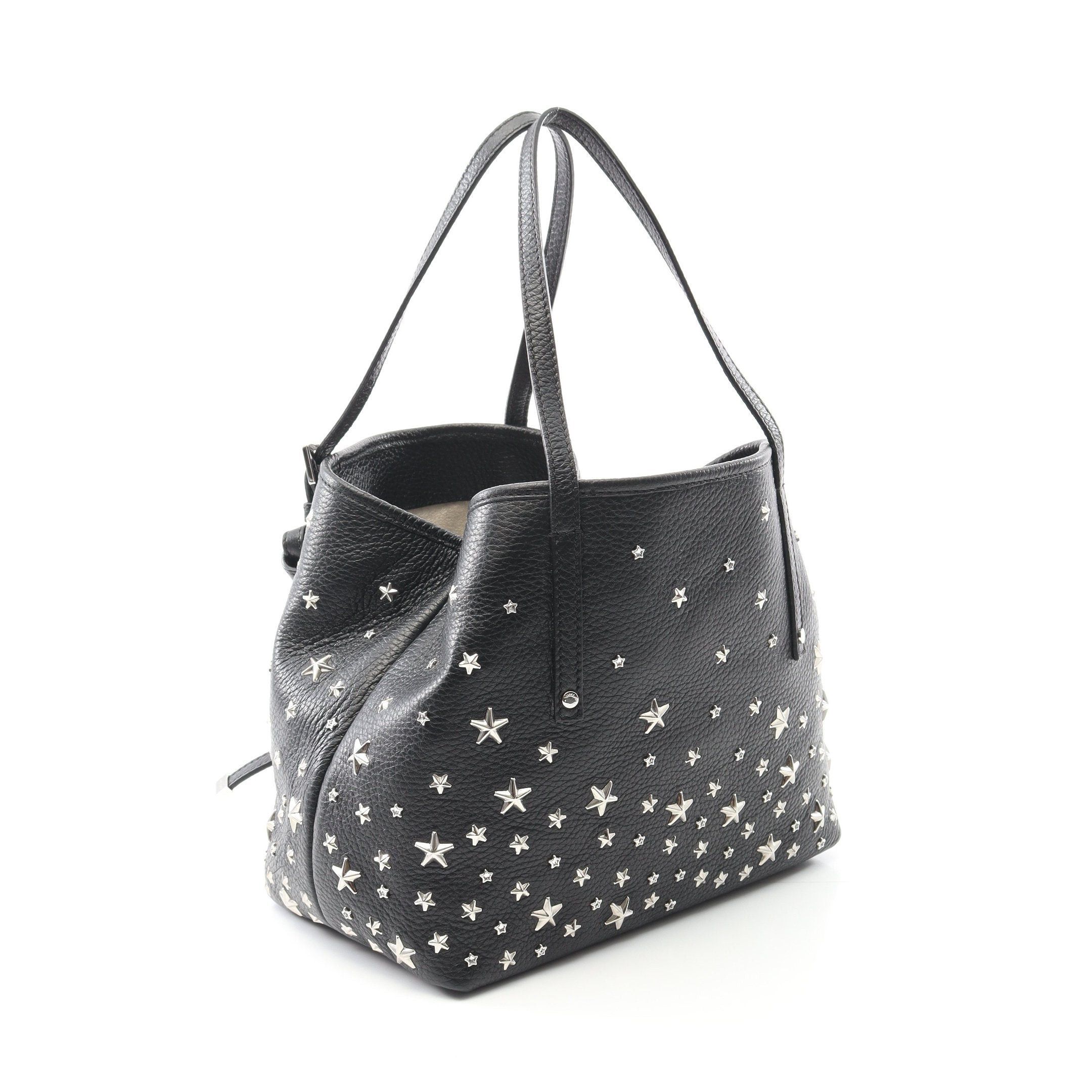 Jimmy Choo Jimmy Choo Sasha S Handbag Tote Bag Leather Black Star Studs Size ONE SIZE - 2 Thumbnail