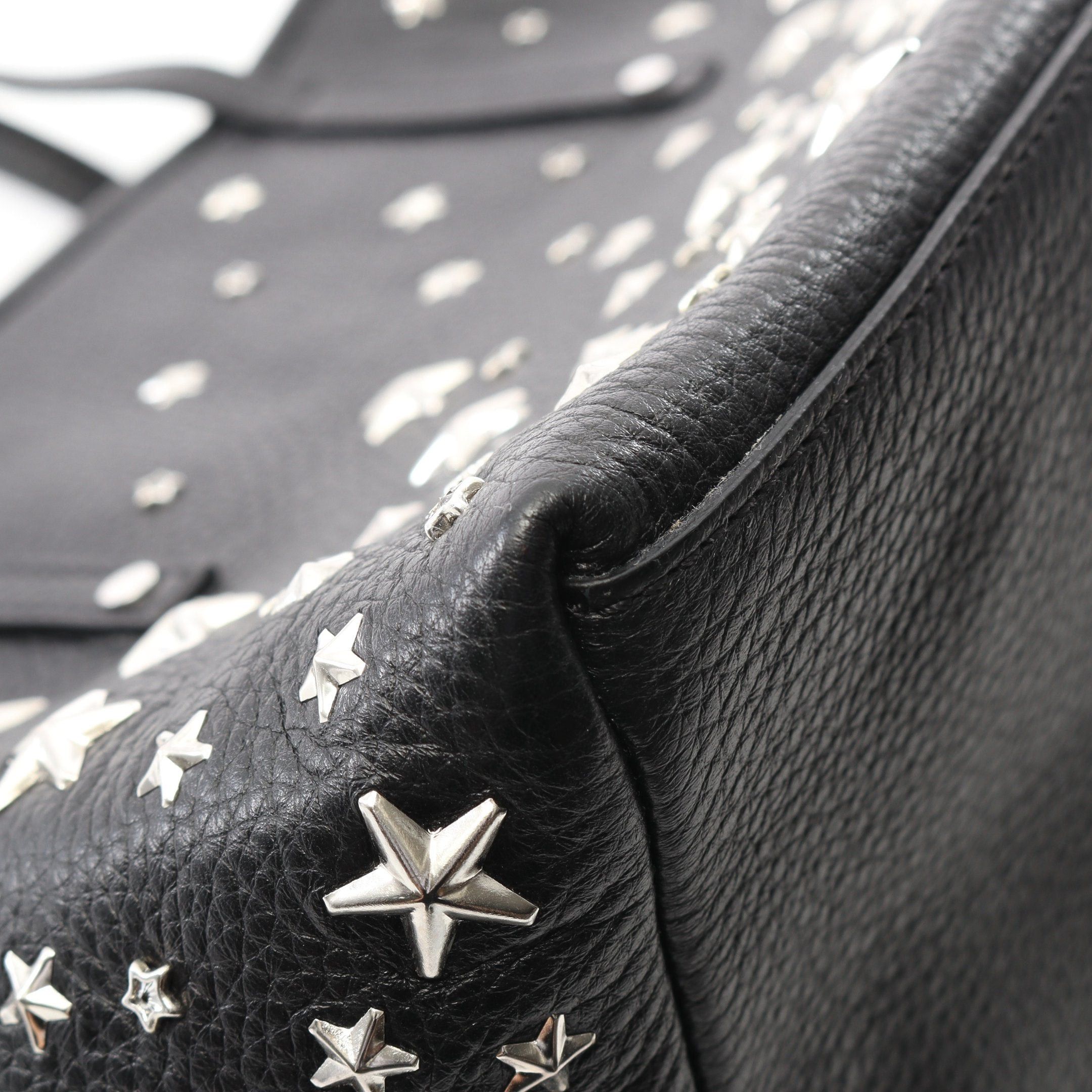 Jimmy Choo Jimmy Choo Sasha S Handbag Tote Bag Leather Black Star Studs Size ONE SIZE - 5 Thumbnail