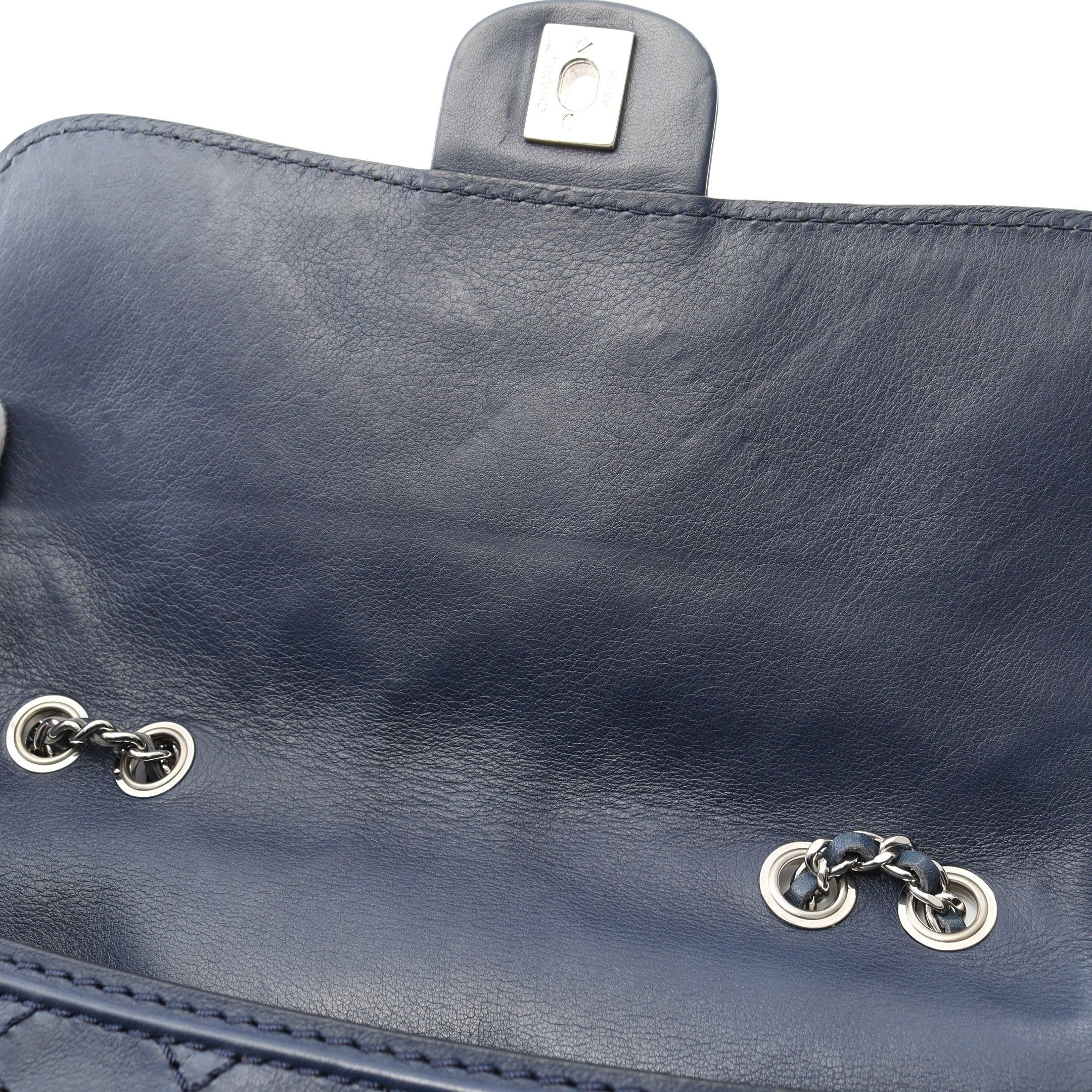Chanel Chanel Wild Stitch Chain Shoulder Bag Leather Navy Silver Hardware Size ONE SIZE - 7 Thumbnail