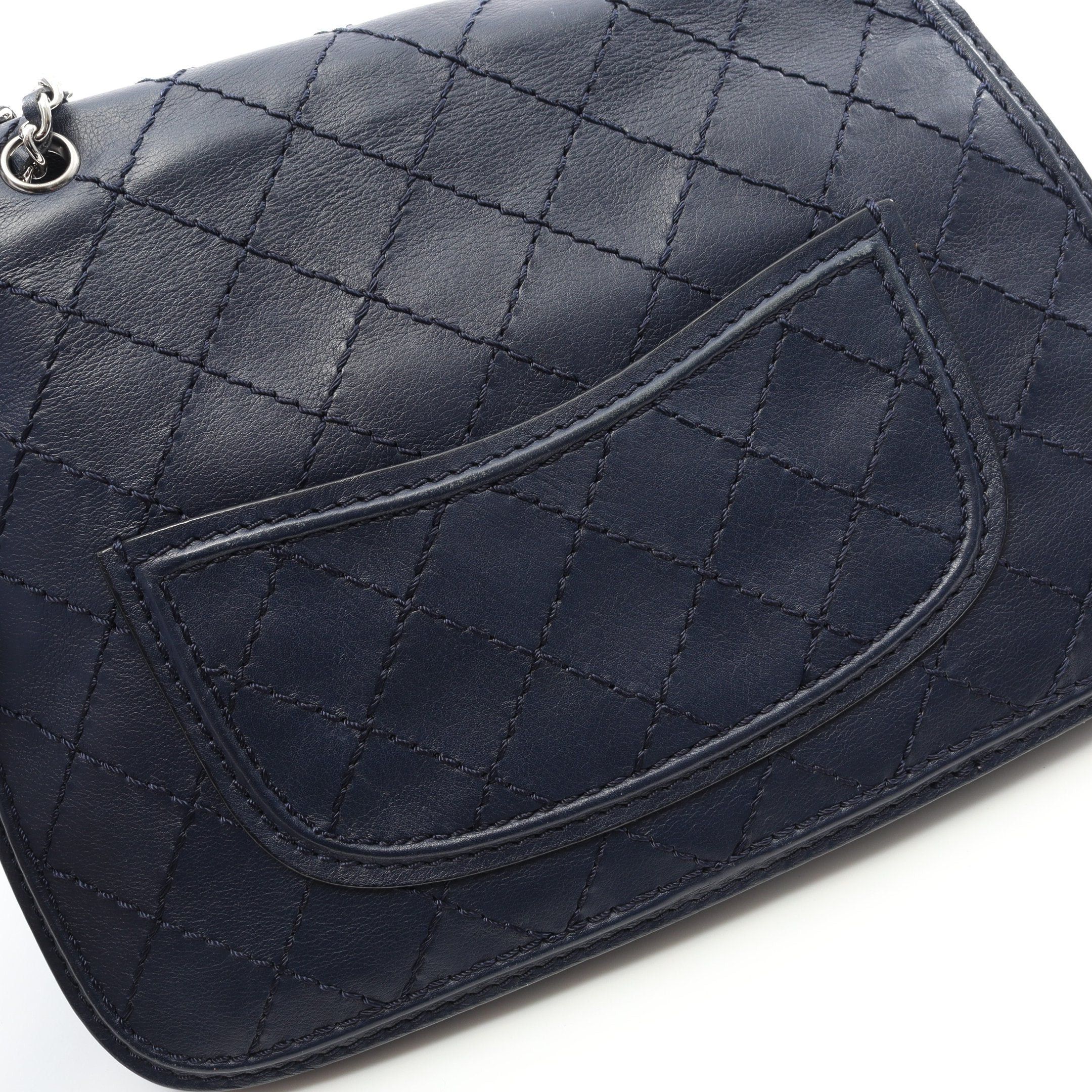 Chanel Chanel Wild Stitch Chain Shoulder Bag Leather Navy Silver Hardware Size ONE SIZE - 11 Thumbnail