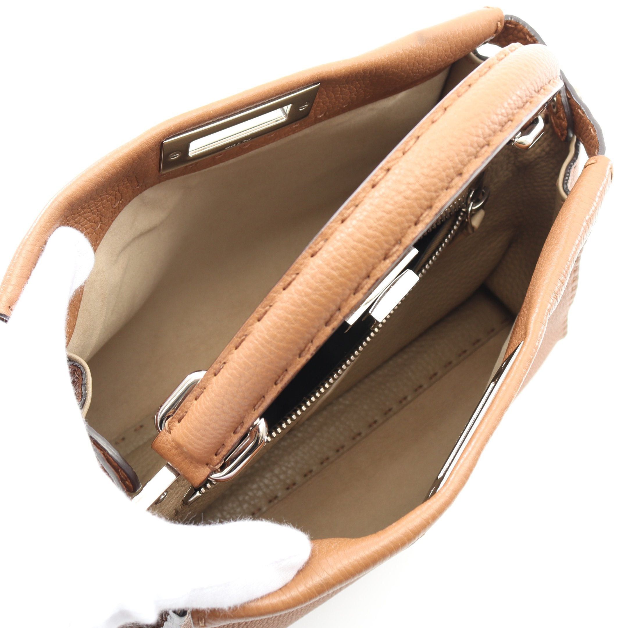 Fendi Fendi Peekaboo Regular Handbag Leather Light Brown Size ONE SIZE - 3 Thumbnail