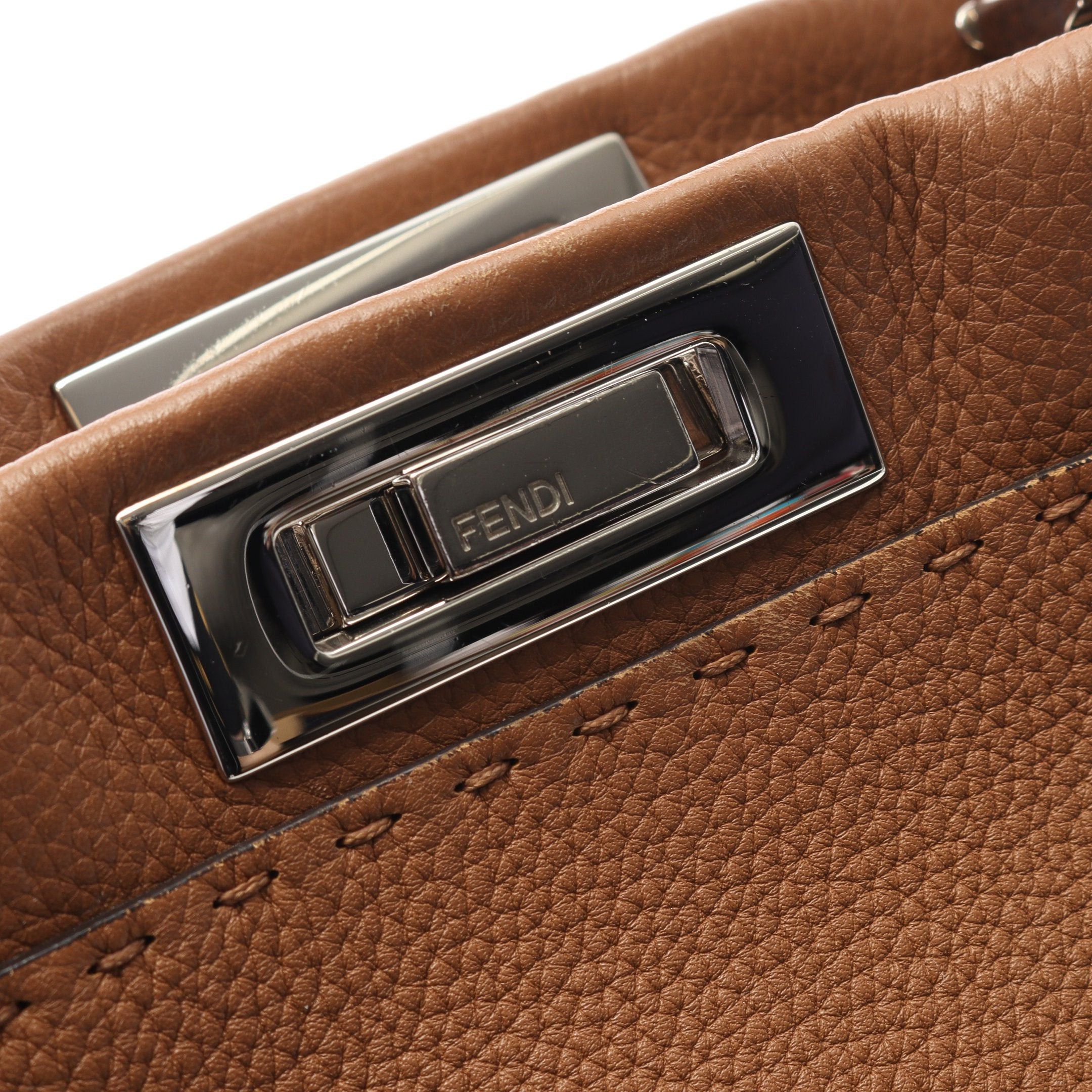 Fendi Fendi Peekaboo Regular Handbag Leather Light Brown Size ONE SIZE - 9 Thumbnail