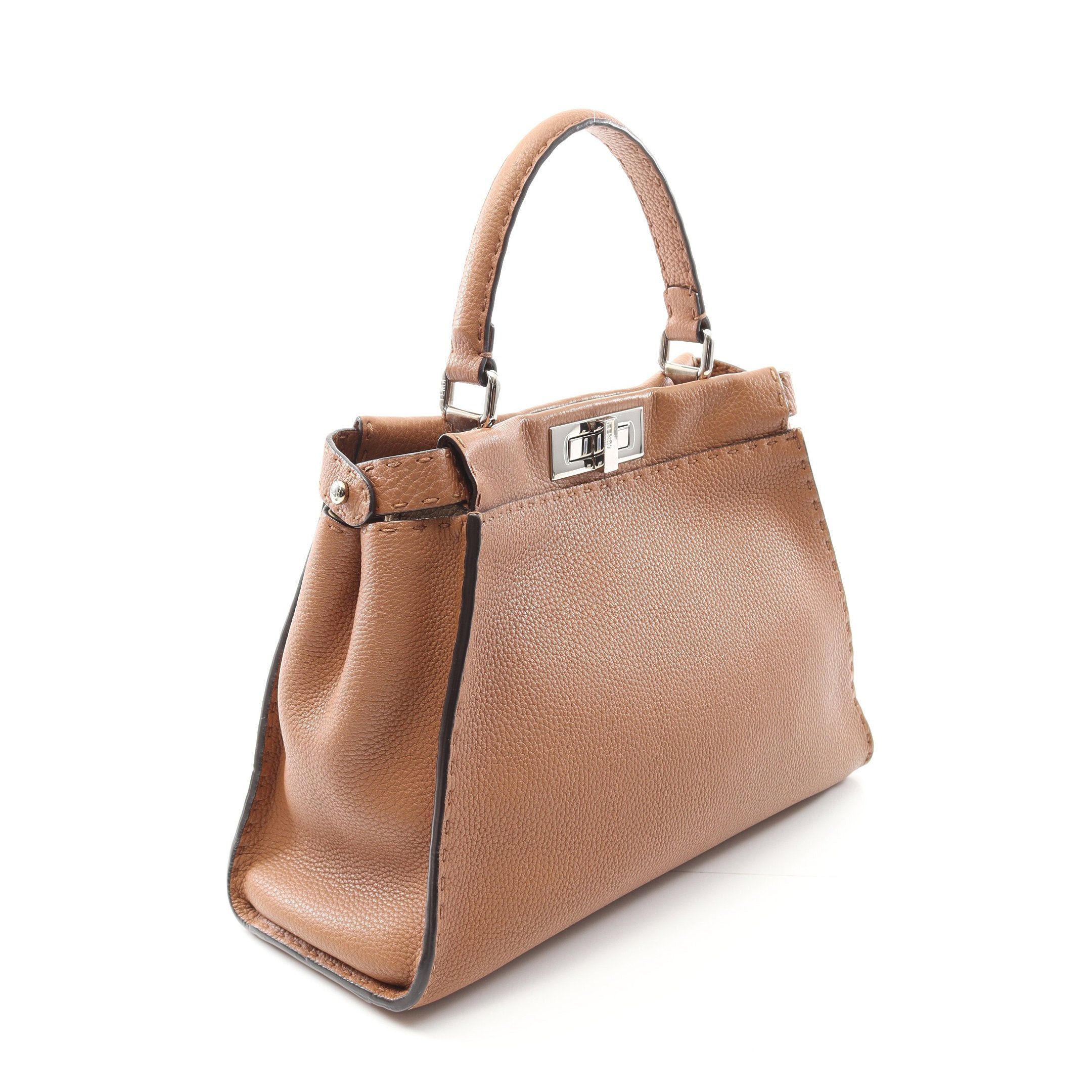 Fendi Fendi Peekaboo Regular Handbag Leather Light Brown Size ONE SIZE - 2 Thumbnail