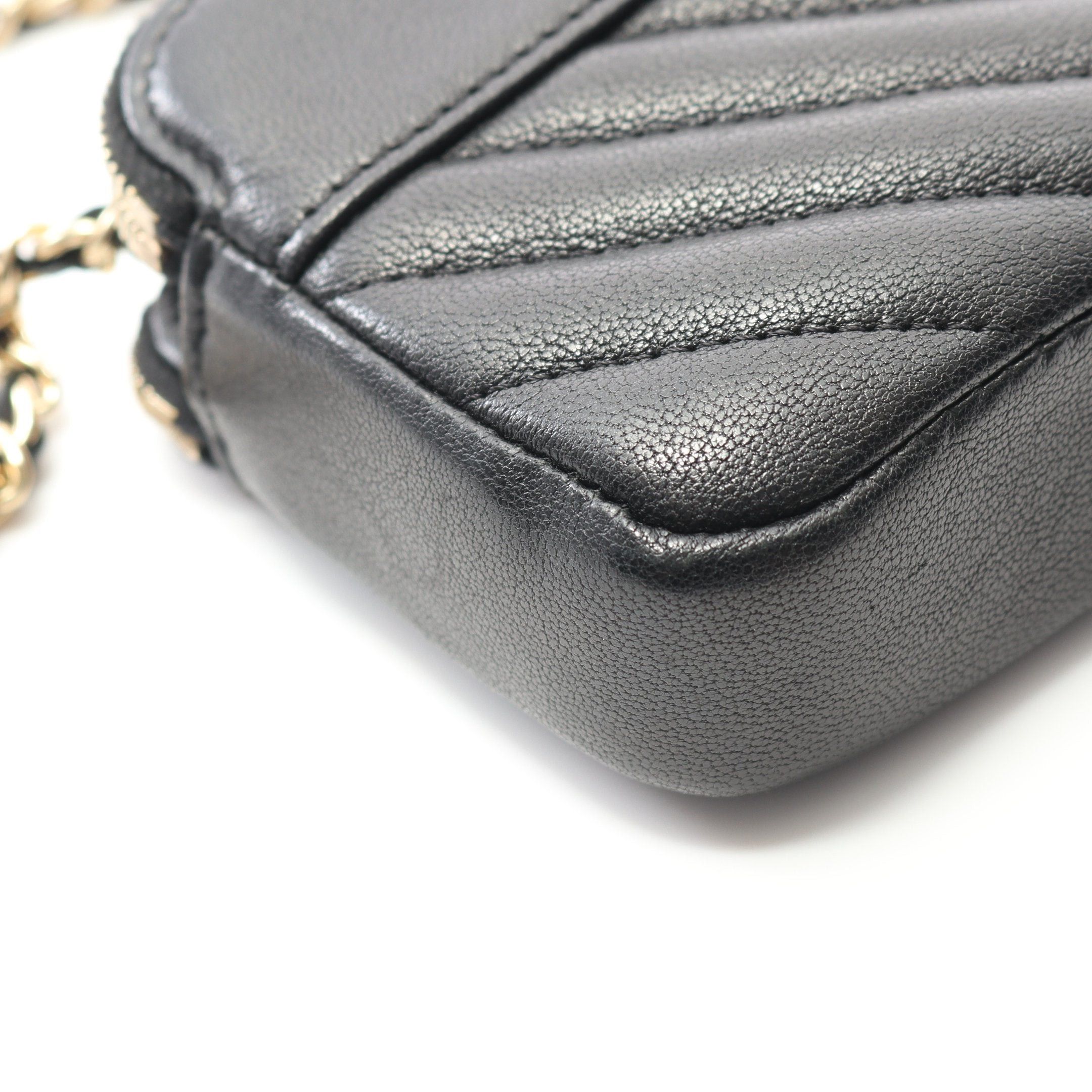 Chanel Chanel Mademoiselle Chain Wallet Leather Black Gold Hardware Size ONE SIZE - 6 Thumbnail