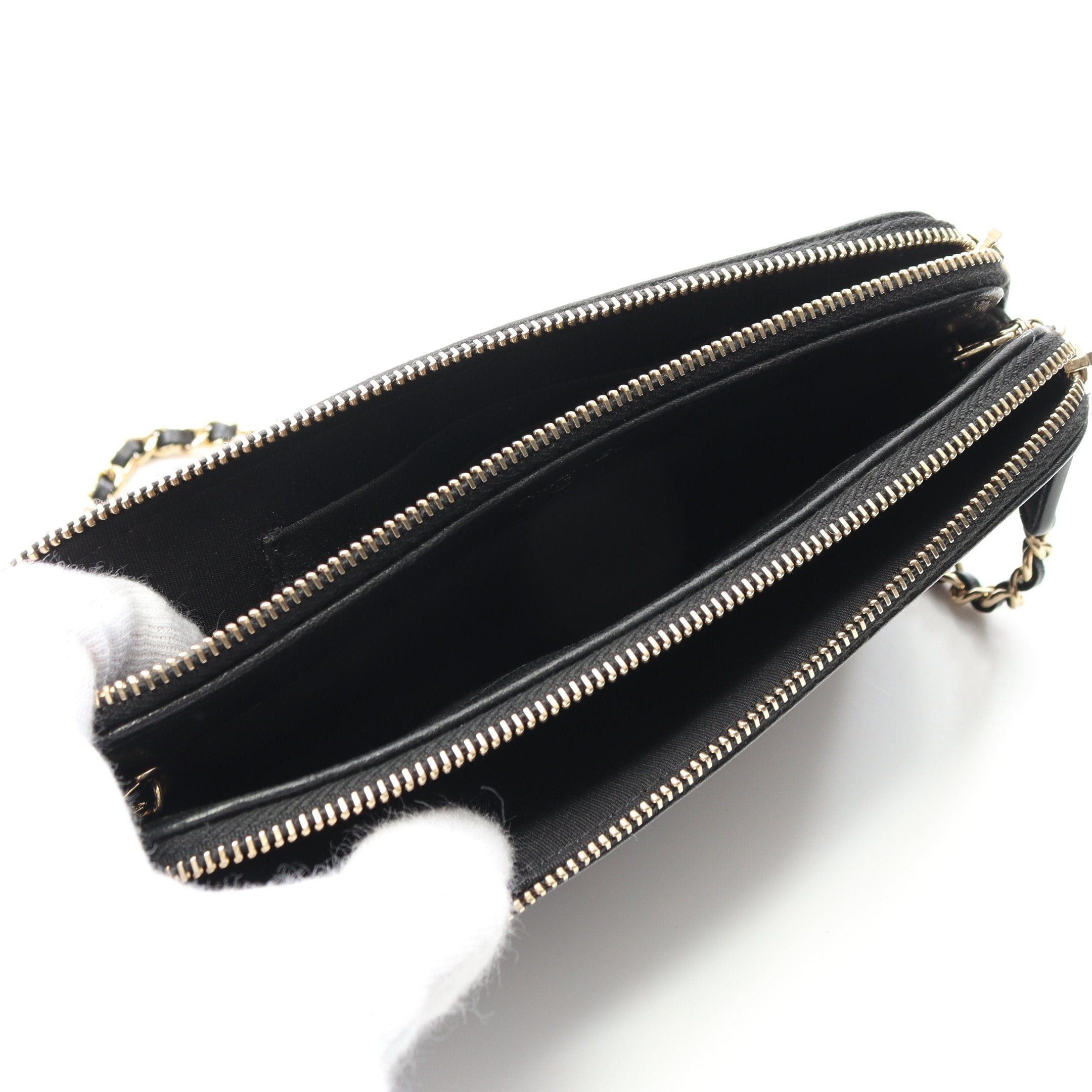 Chanel Chanel Mademoiselle Chain Wallet Leather Black Gold Hardware Size ONE SIZE - 3 Thumbnail