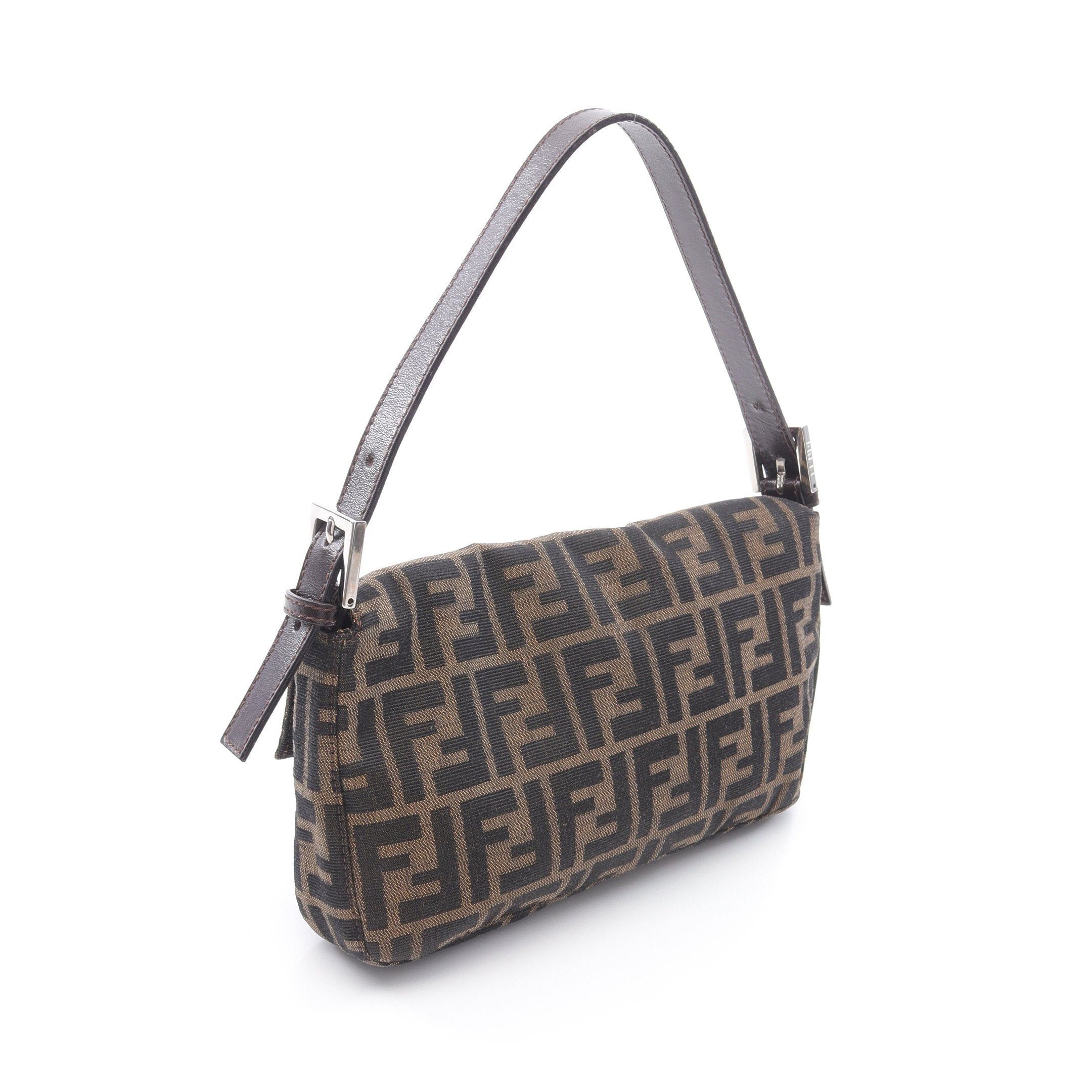 Fendi Fendi Mamma Bucket Zucca Handbag Canvas Leather Brown Dark Size ONE SIZE - 2 Thumbnail