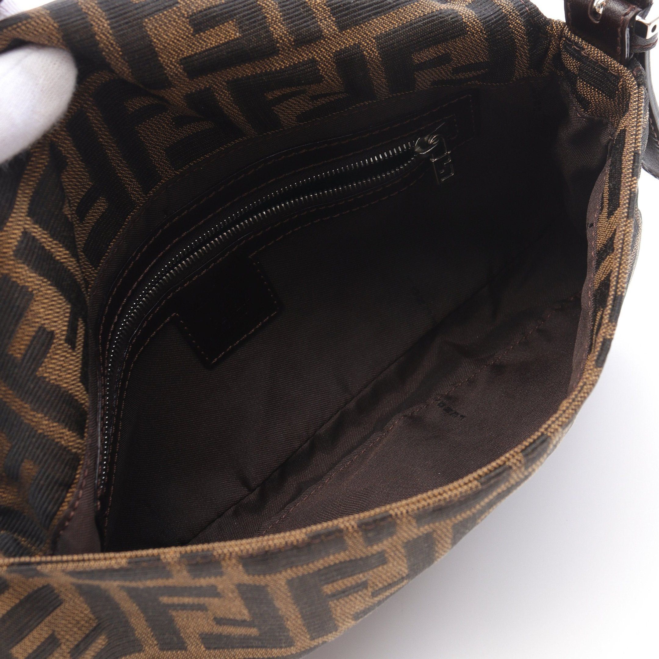 Fendi Fendi Mamma Bucket Zucca Handbag Canvas Leather Brown Dark Size ONE SIZE - 3 Thumbnail