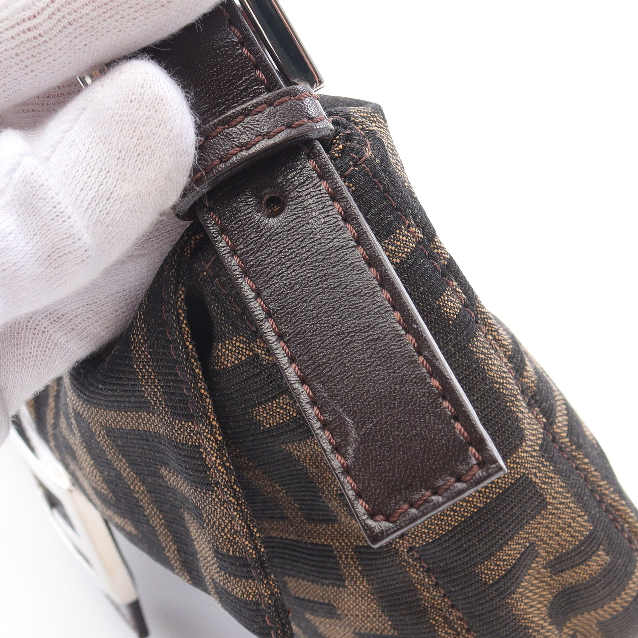 Fendi Fendi Mamma Bucket Zucca Handbag Canvas Leather Brown Dark Size ONE SIZE - 8 Thumbnail