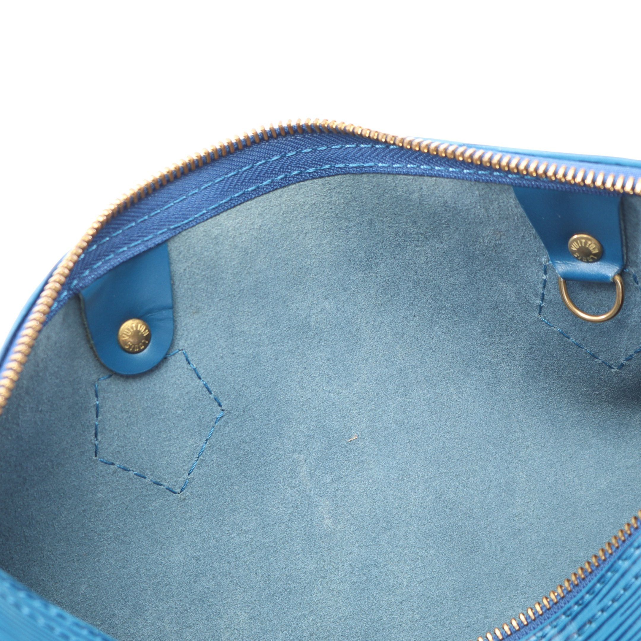 Louis Vuitton Louis Vuitton Speedy 30 Epi Toledo Blue Handbag Leather Size ONE SIZE - 6 Thumbnail