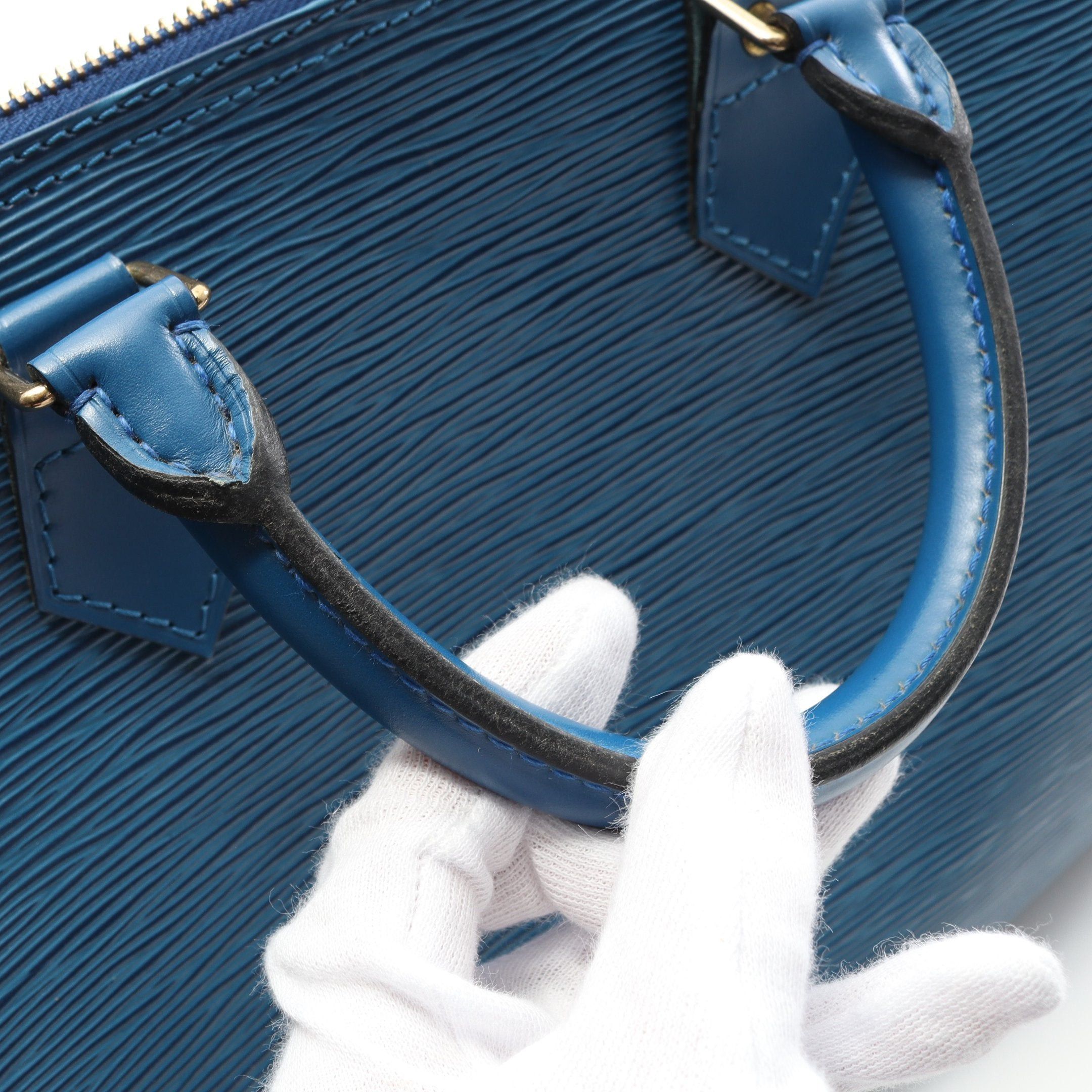 Louis Vuitton Louis Vuitton Speedy 30 Epi Toledo Blue Handbag Leather Size ONE SIZE - 9 Thumbnail