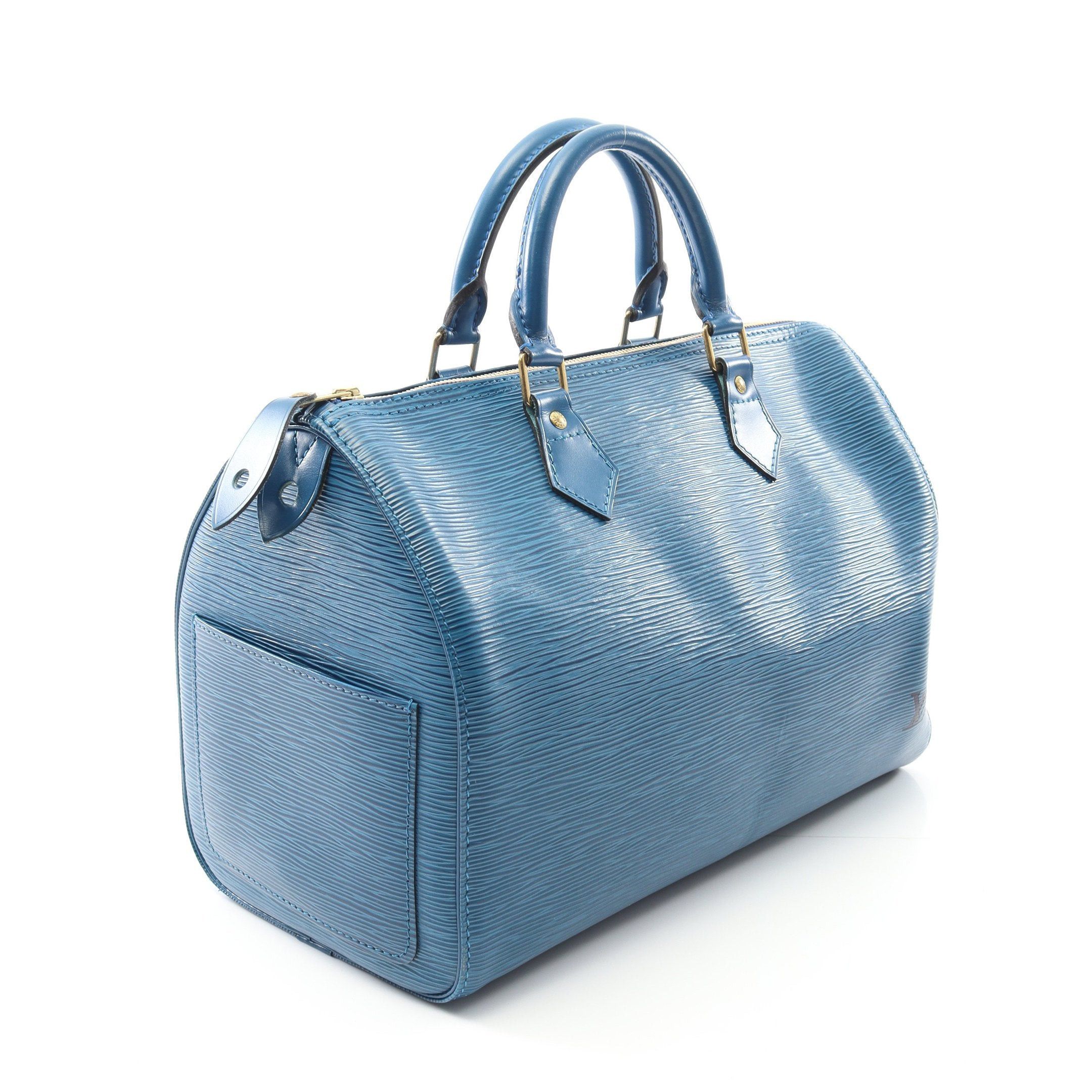 Louis Vuitton Louis Vuitton Speedy 30 Epi Toledo Blue Handbag Leather Size ONE SIZE - 2 Thumbnail