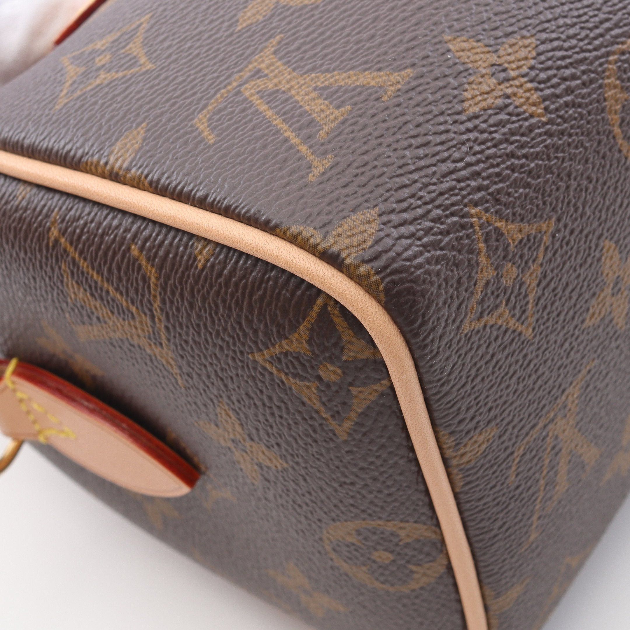 Louis Vuitton Louis Vuitton Speedy 20 Monogram Beige Handbag Leather Brown Size ONE SIZE - 7 Thumbnail