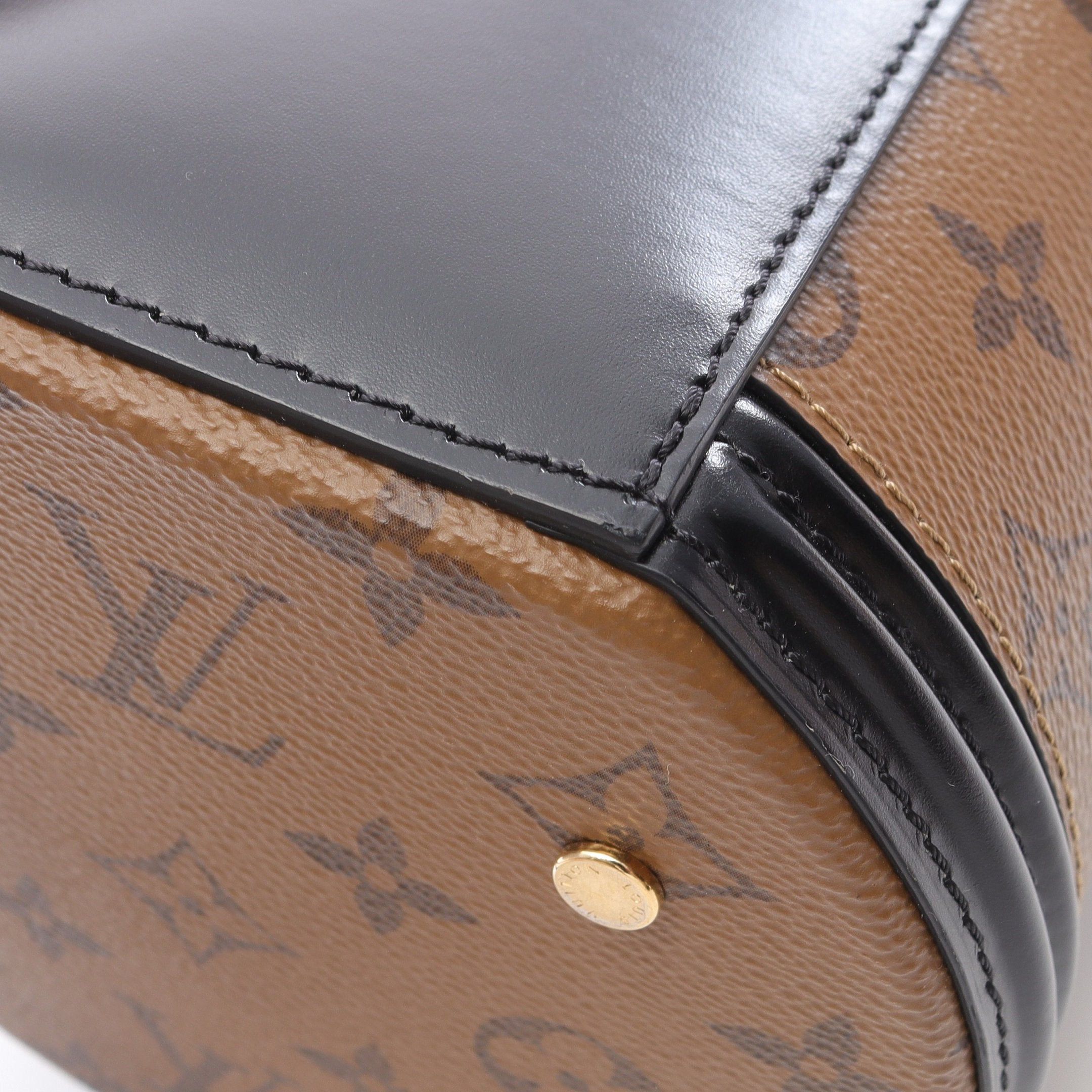 Louis Vuitton Louis Vuitton Cannes Monogram Reverse Handbag Vanity Bag Leather Brown Black Size ONE SIZE - 7 Thumbnail