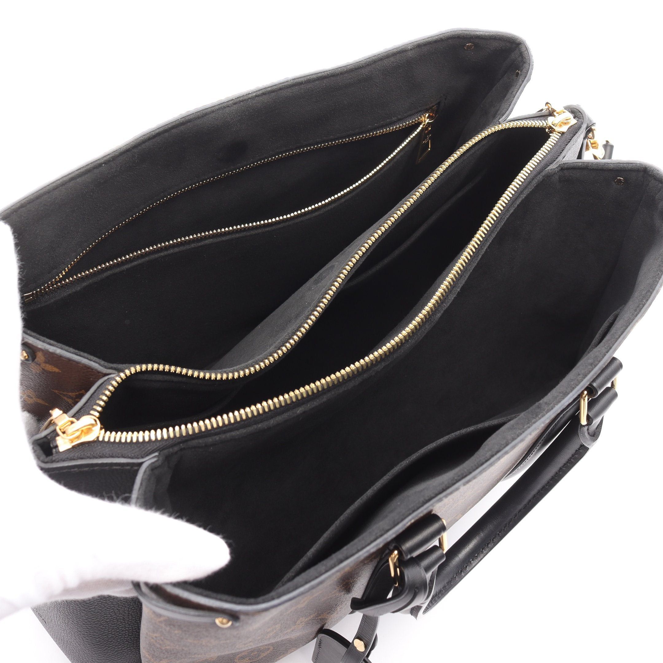 Louis Vuitton Louis Vuitton Soufflot Nv Mm Monogram Noir Handbag Leather Brown Black Size ONE SIZE - 3 Thumbnail