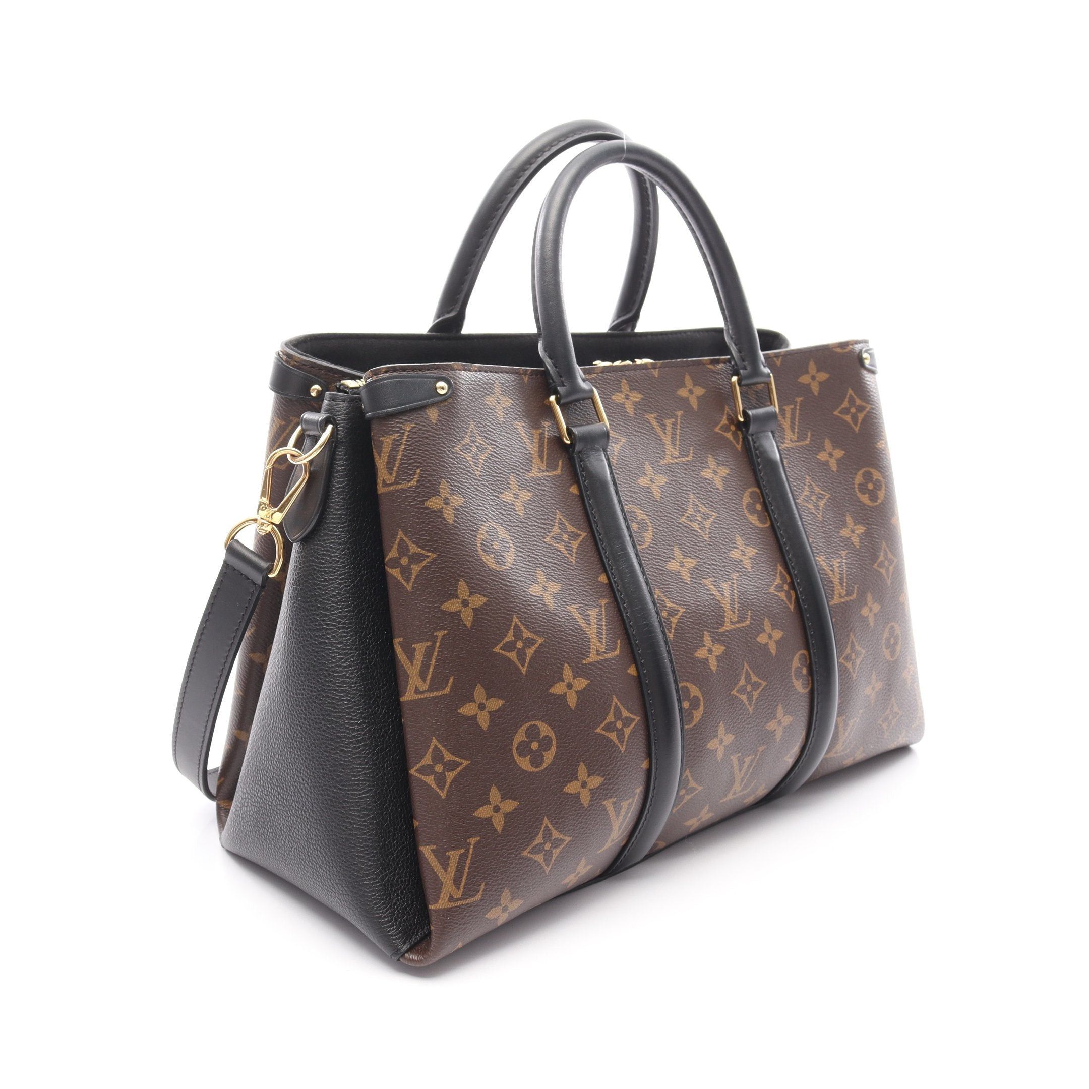 Louis Vuitton Louis Vuitton Soufflot Nv Mm Monogram Noir Handbag Leather Brown Black Size ONE SIZE - 2 Thumbnail