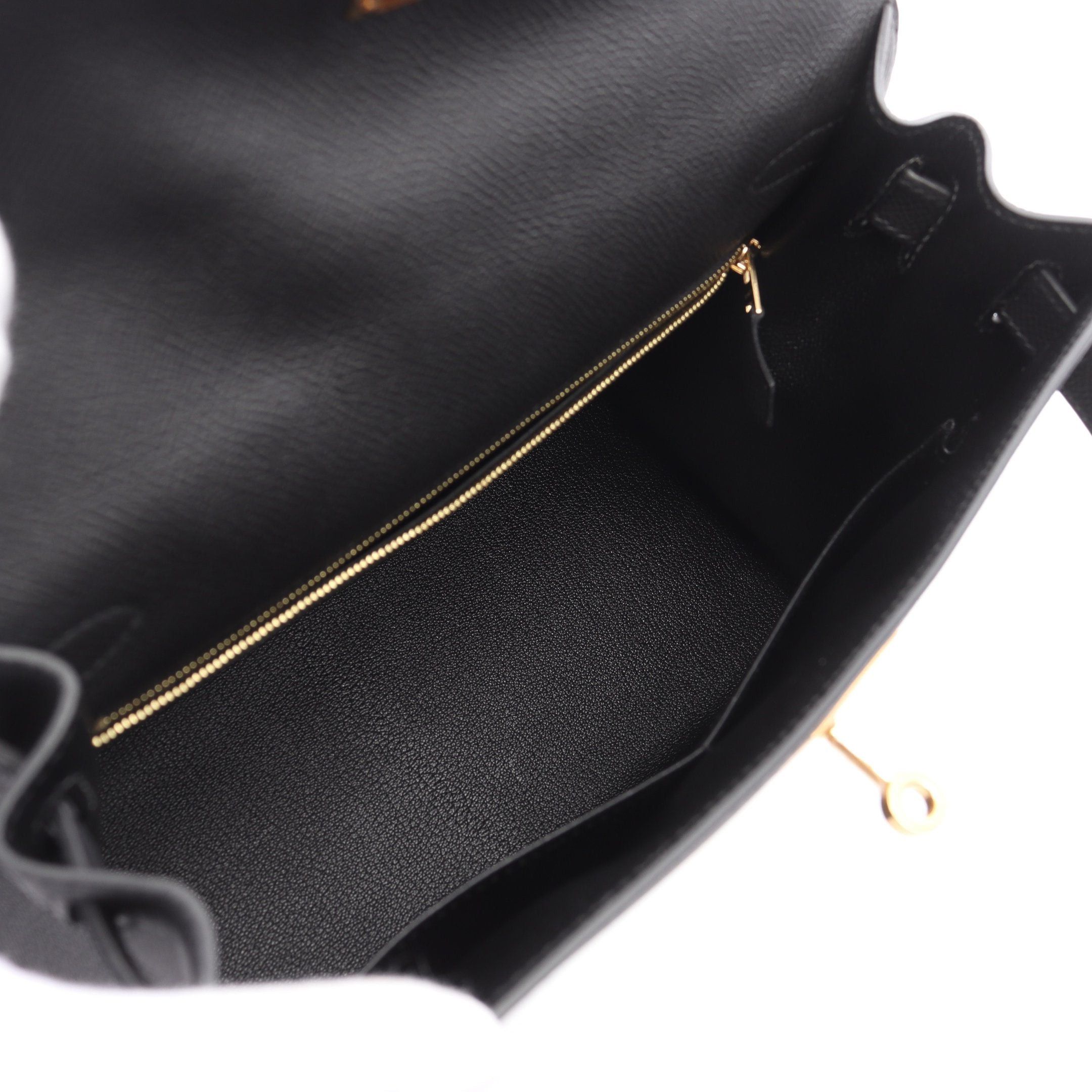 Hermes Hermes Kelly28 Handbag Veau Epsom Black Gold Hardware Outside Sewing Double Engraved Size ONE SIZE - 3 Thumbnail