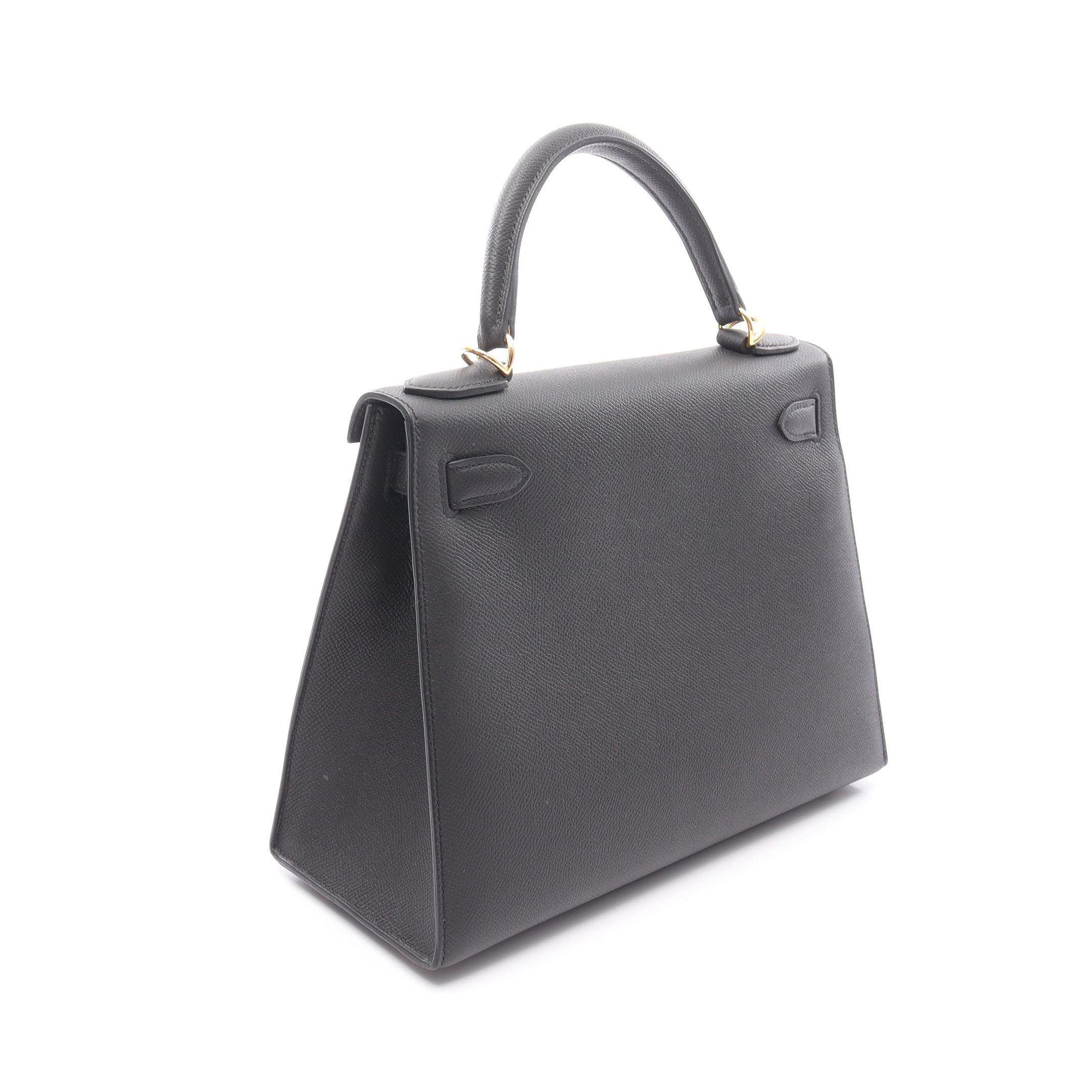 Hermes Hermes Kelly28 Handbag Veau Epsom Black Gold Hardware Outside Sewing Double Engraved Size ONE SIZE - 2 Thumbnail