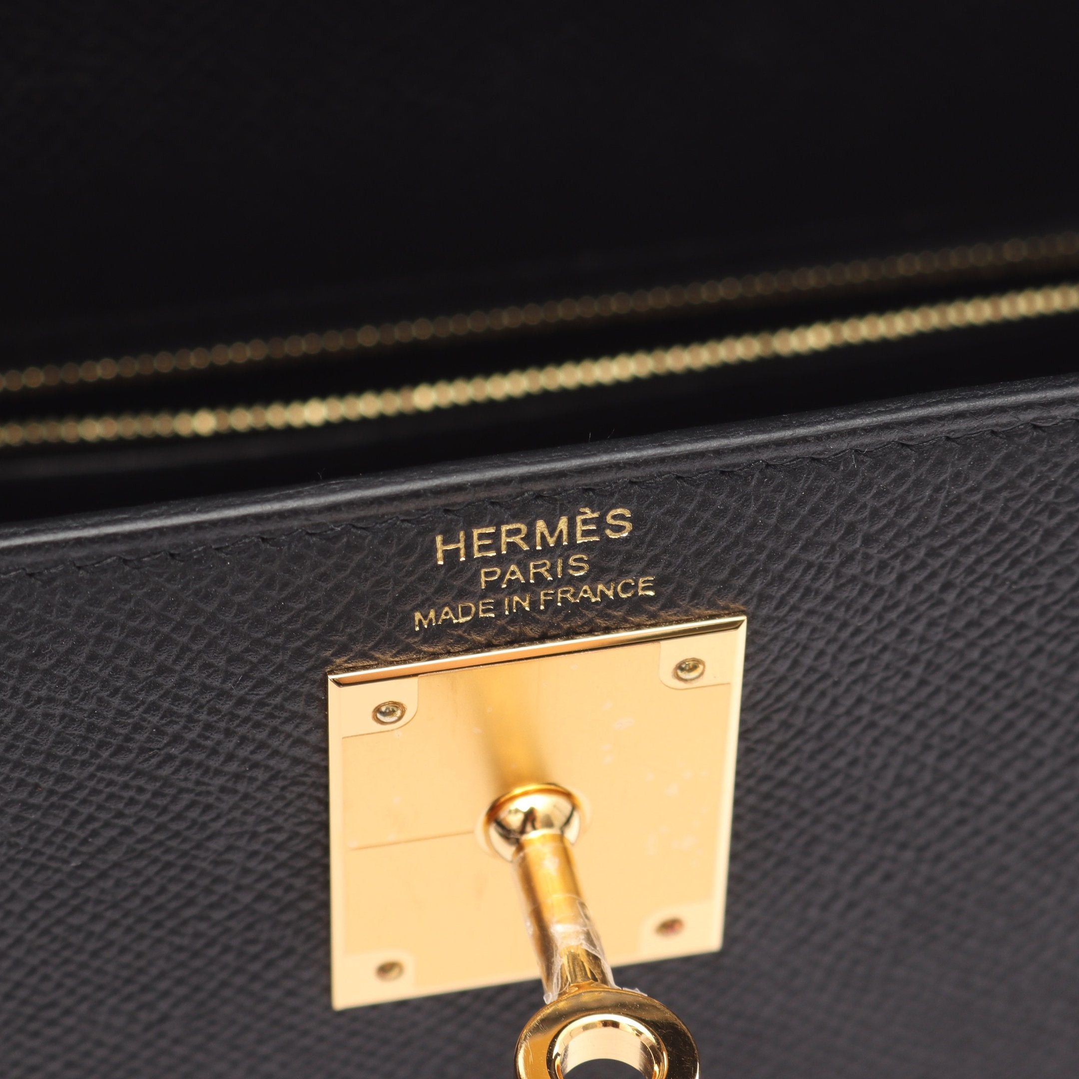 Hermes Hermes Kelly28 Handbag Veau Epsom Black Gold Hardware Outside Sewing Double Engraved Size ONE SIZE - 4 Thumbnail