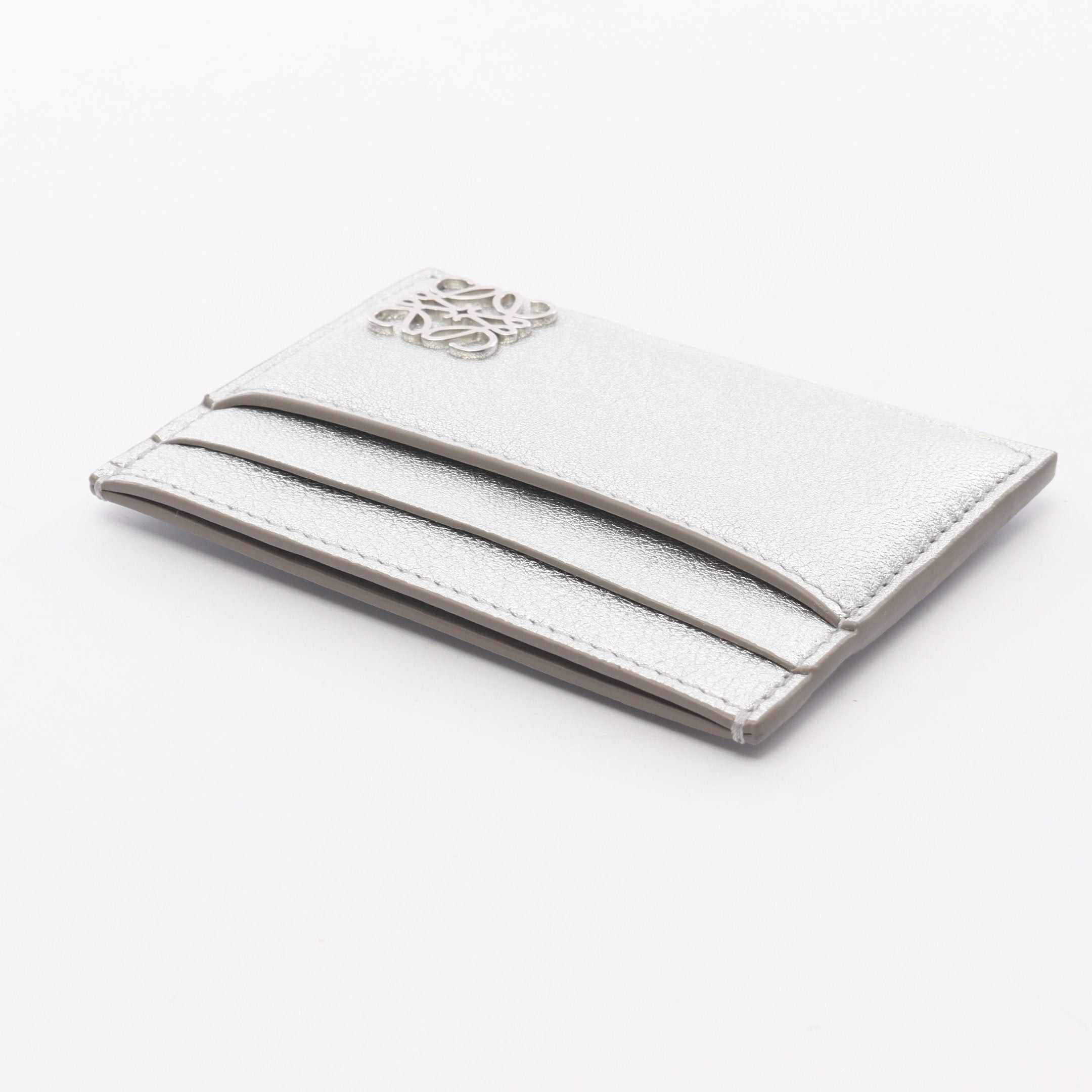 Loewe Loewe Puffer Anagram Plane Card Case Leather Silver Size ONE SIZE - 3 Thumbnail