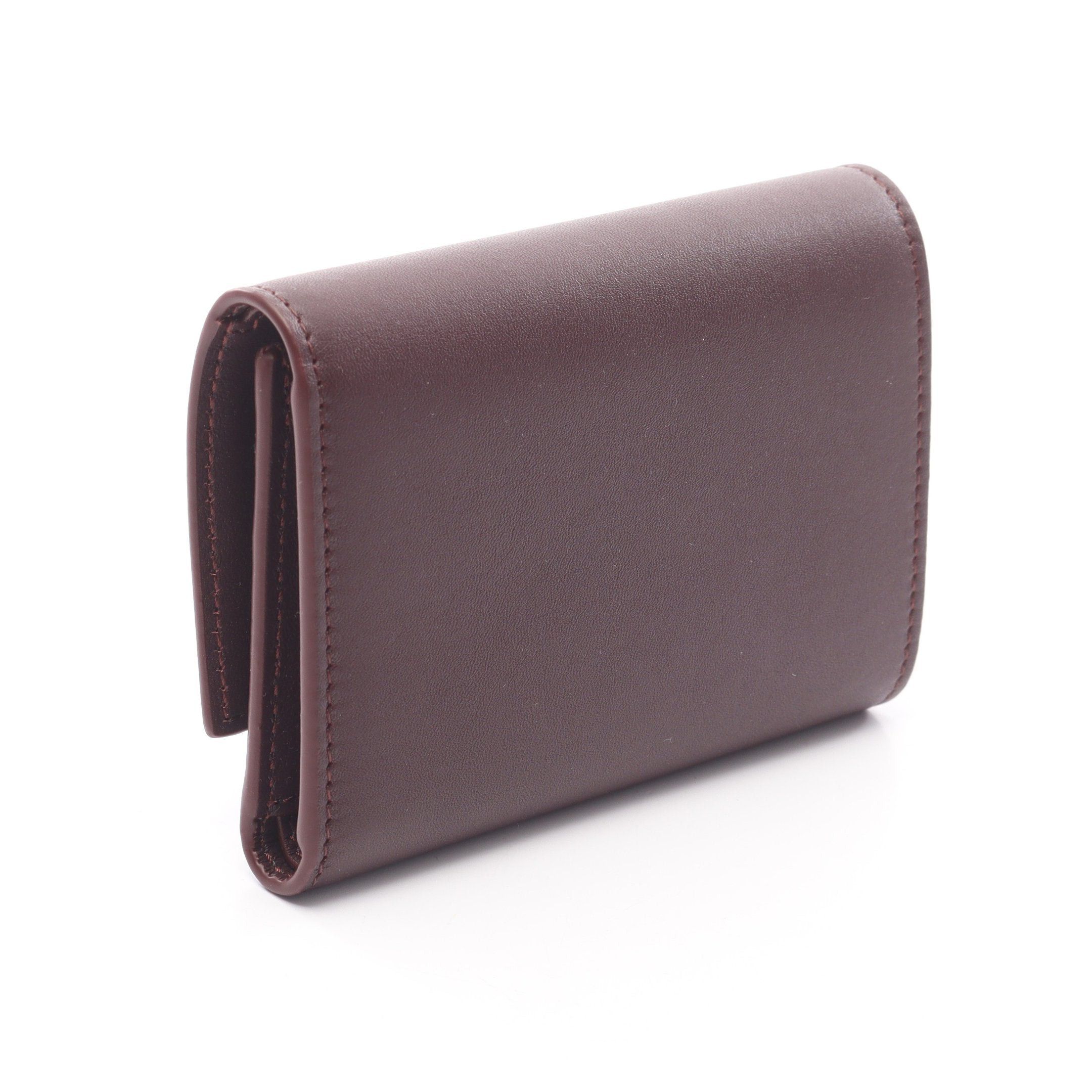 Loewe Loewe Pebble Vertical Wallet Small Trifold Leather Bordeaux Size ONE SIZE - 2 Thumbnail