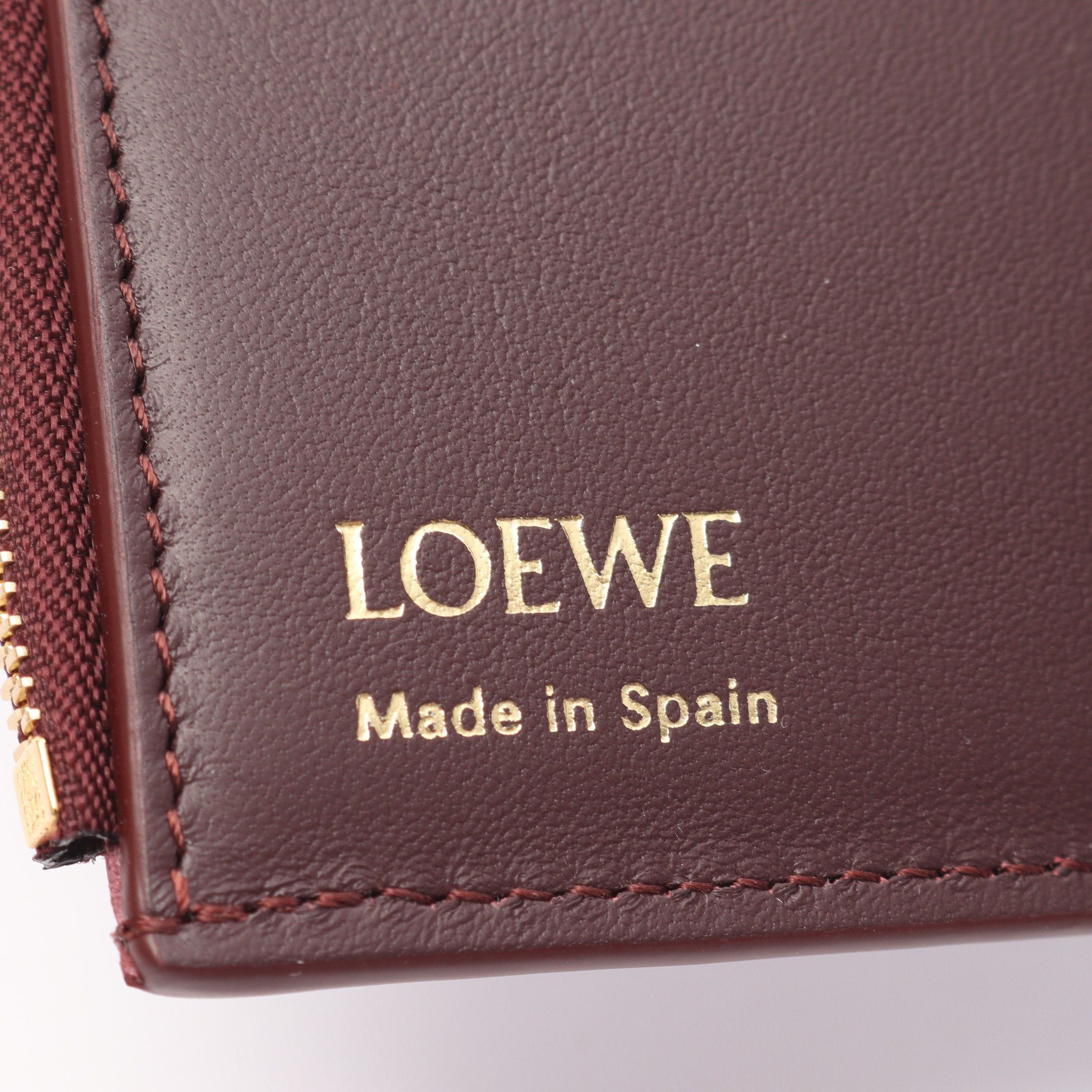 Loewe Loewe Pebble Vertical Wallet Small Trifold Leather Bordeaux Size ONE SIZE - 5 Thumbnail
